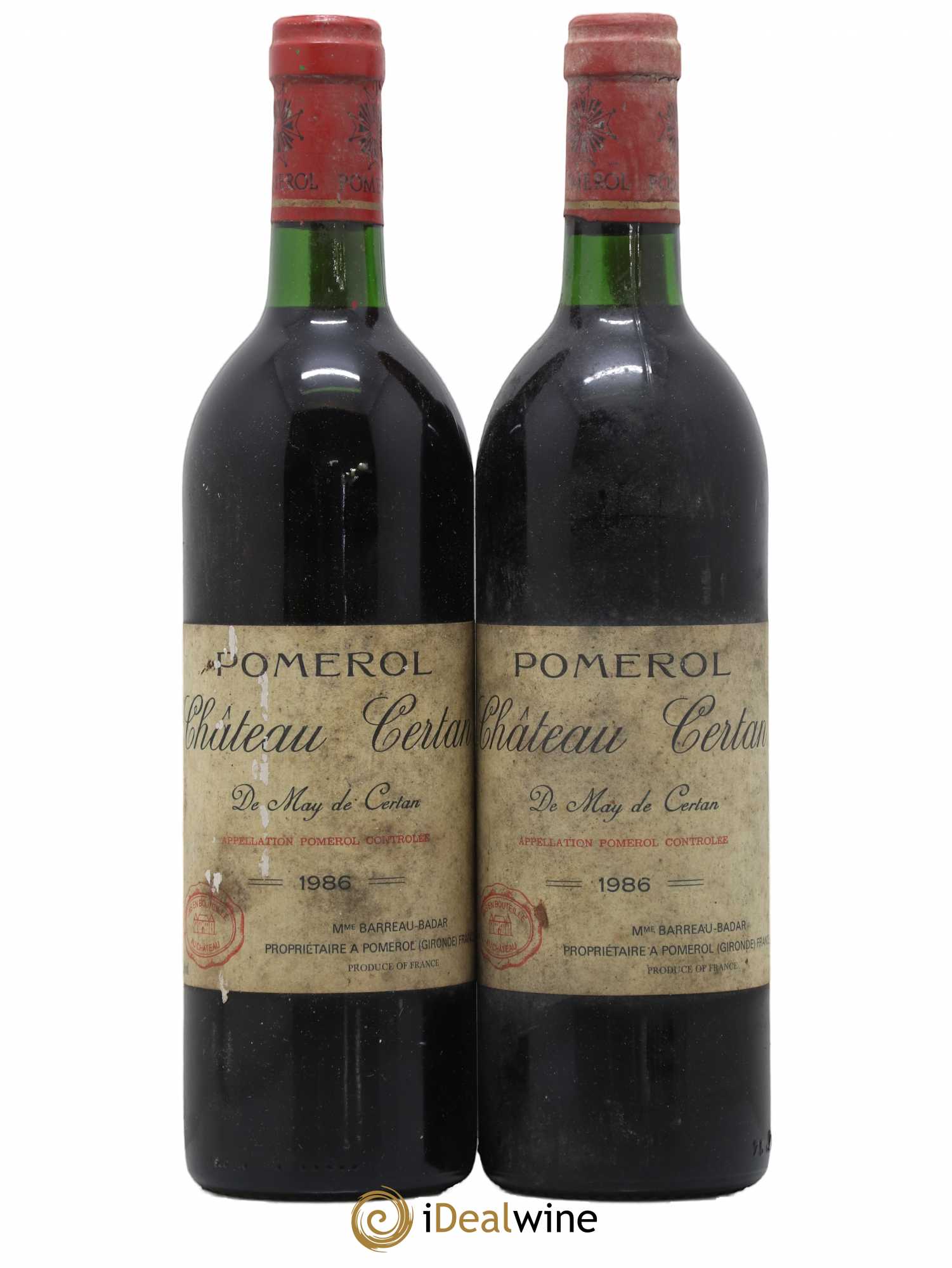 Pomerol Château Certan 1986 - Lot de 2 bouteilles - 0