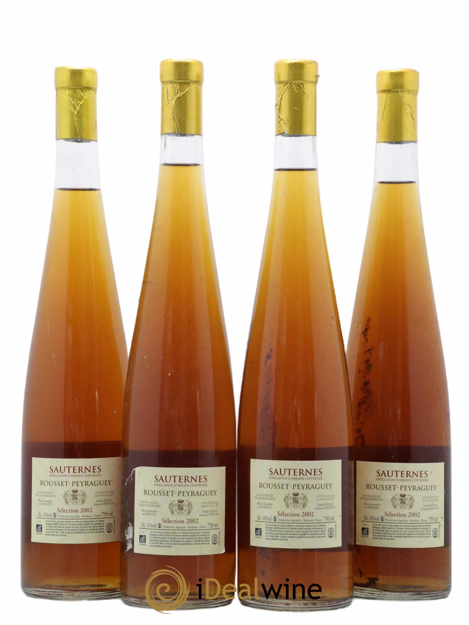 Rousset Peyraguey 2002 - Posten von 4 Flaschen - 1