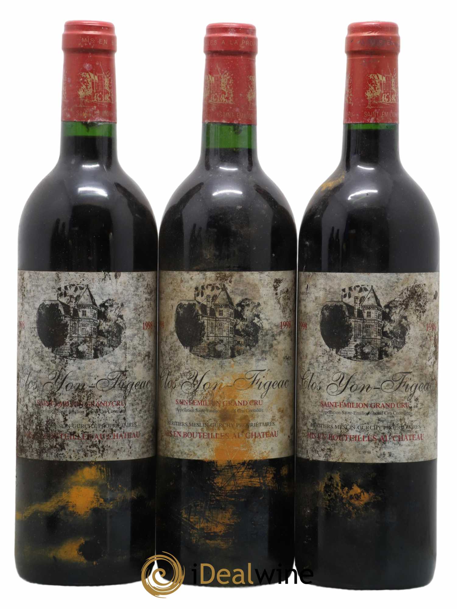 Château Yon Figeac Grand Cru Classé 1998 - Lot of 3 bottles - 0