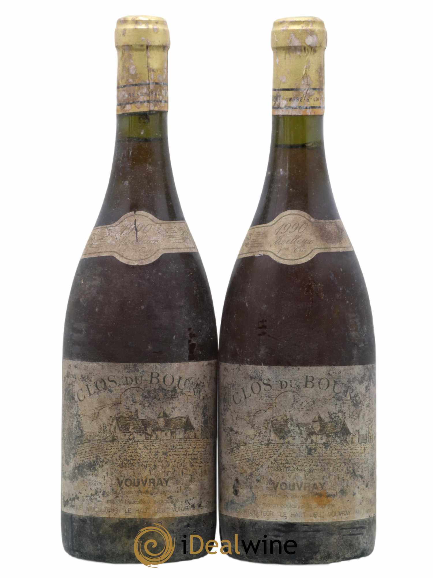 Vouvray Clos du Bourg Moelleux 1ère trie Domaine Huet 1 Ere Trie 1990 - Lotto di 2 bottiglie - 0
