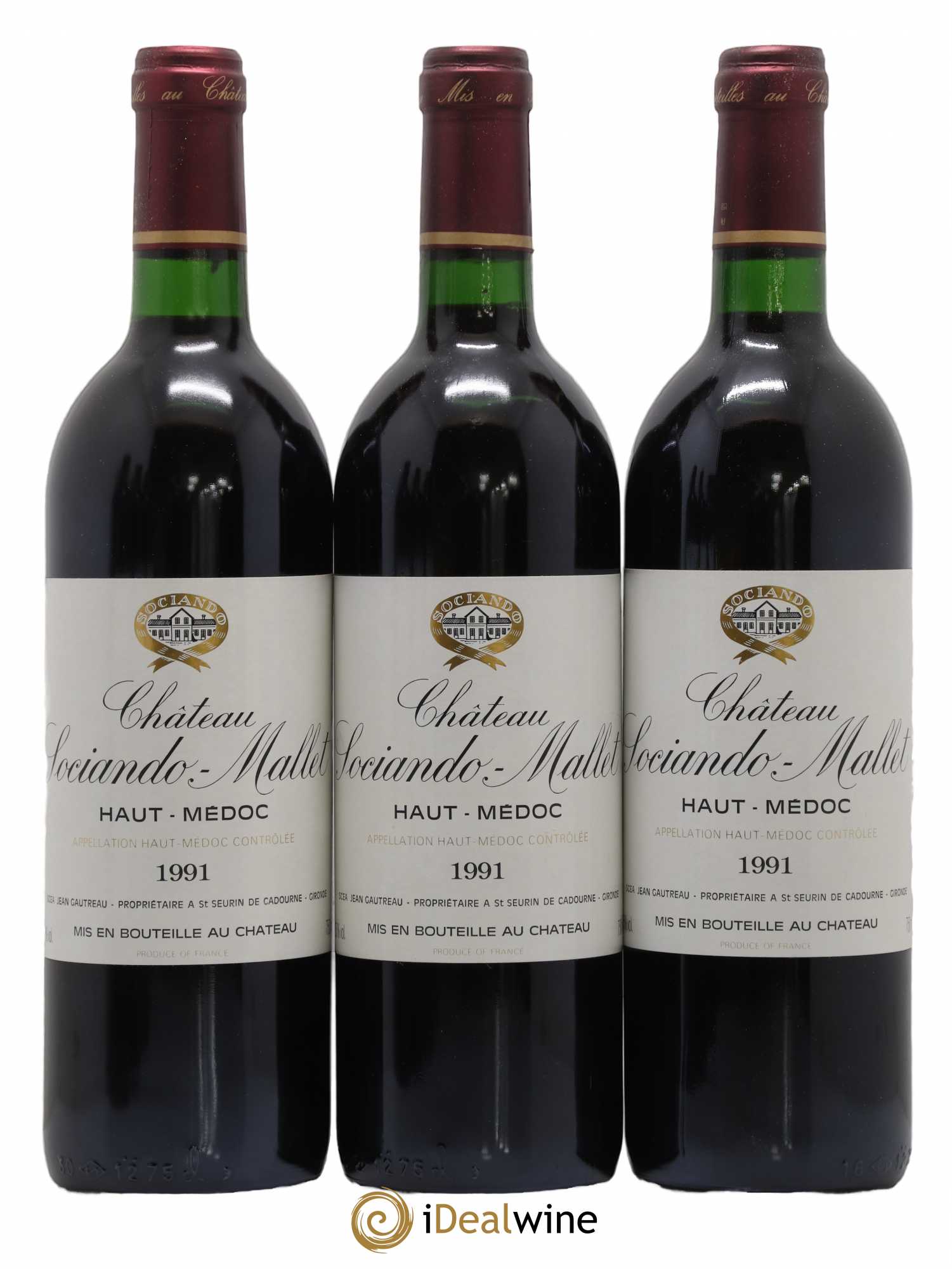 Château Sociando Mallet 1991 - Lot de 6 bouteilles - 1