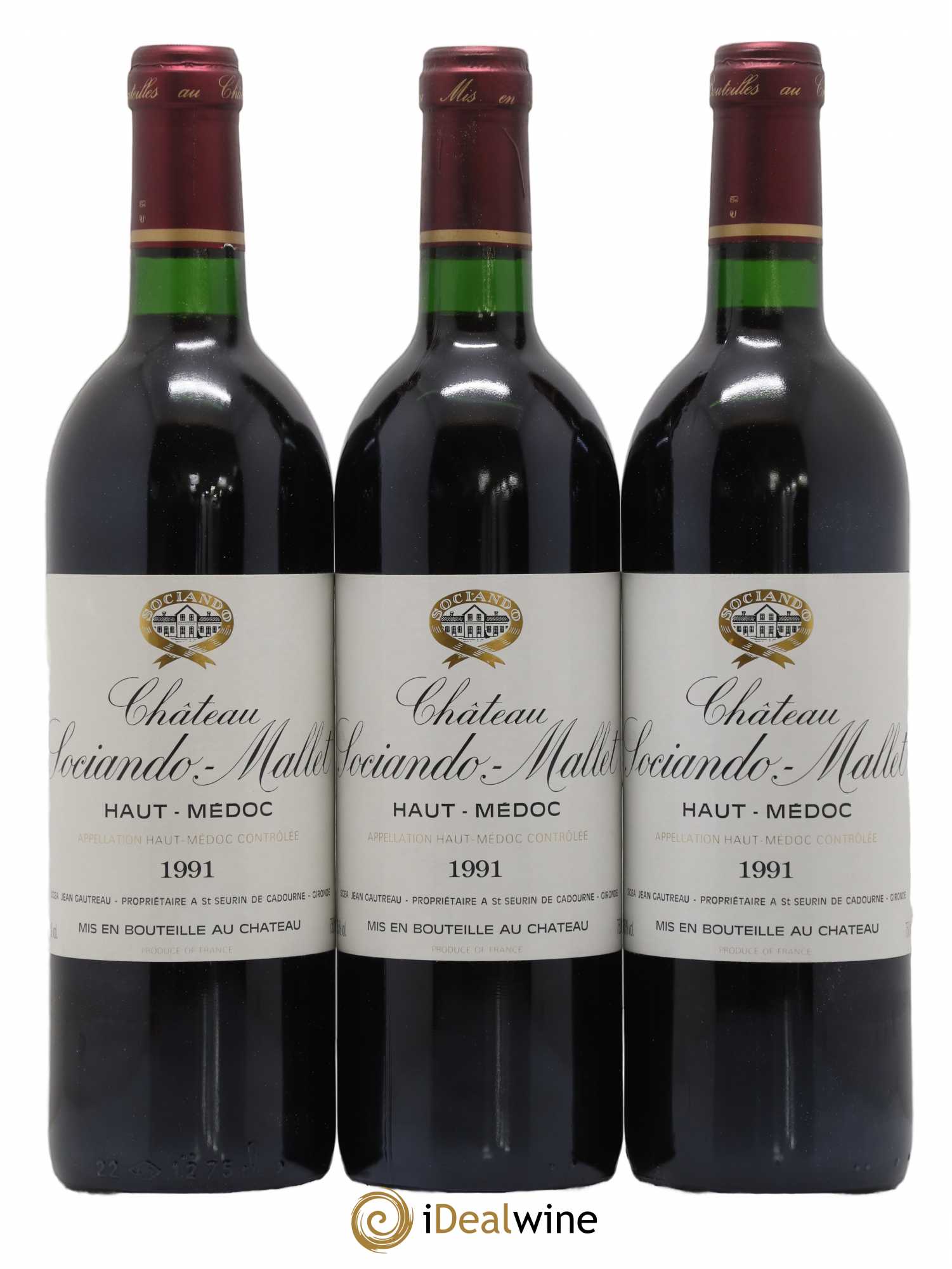 Château Sociando Mallet 1991 - Lot de 6 bouteilles - 2