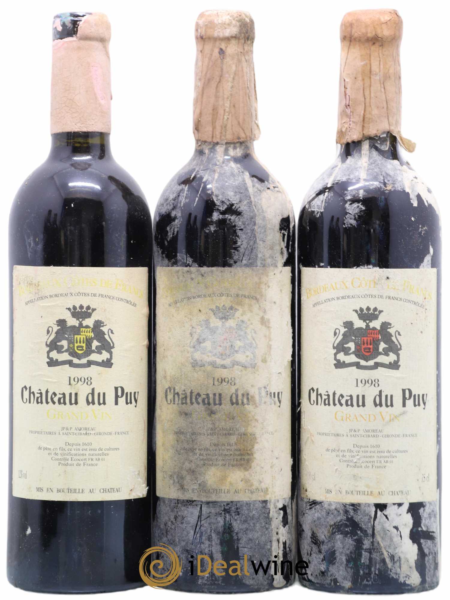 Château Le Puy 1998 - Lot de 3 bouteilles - 0