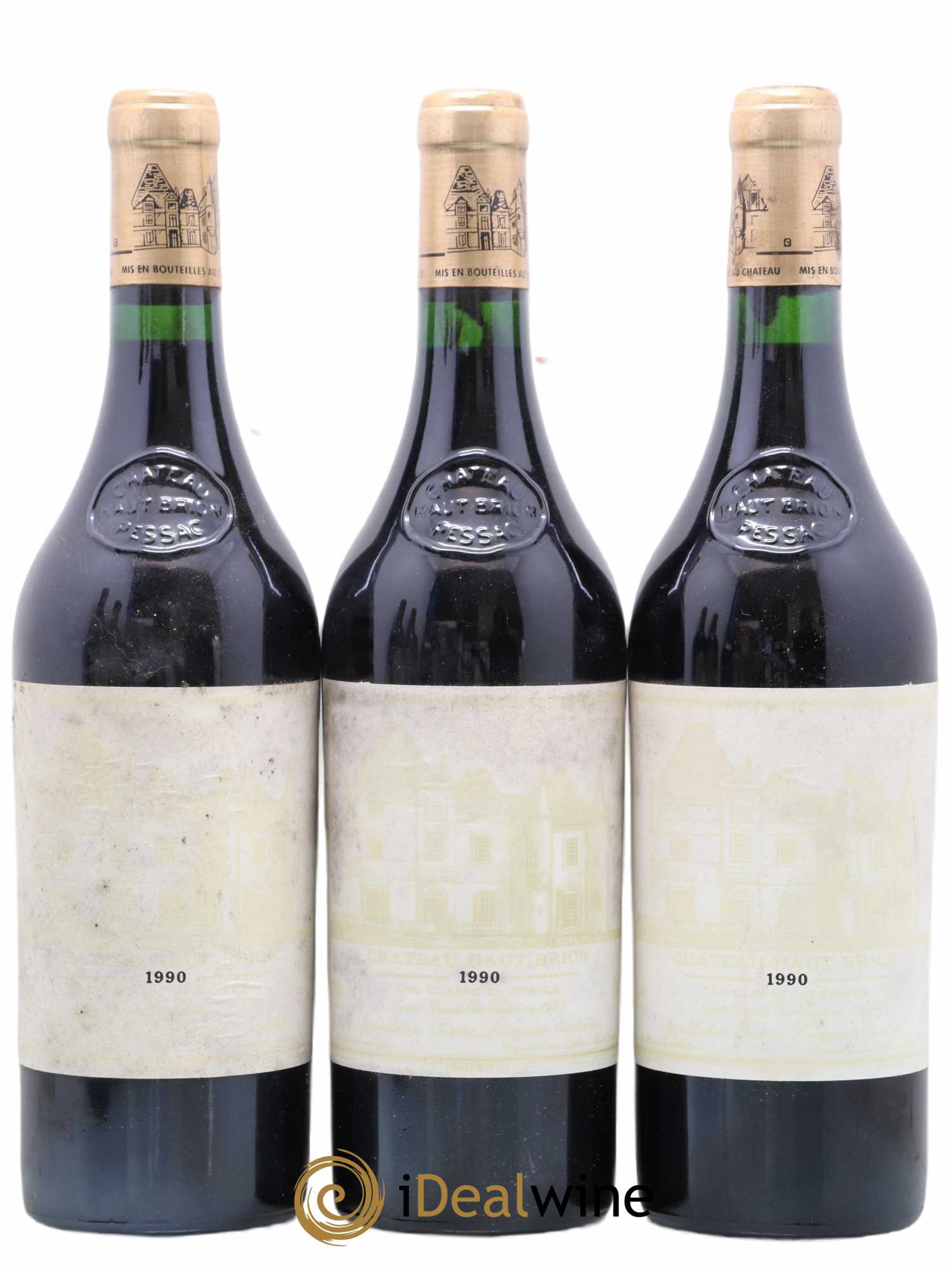 Château Haut Brion 1er Grand Cru Classé 1990 - Lot de 3 bouteilles - 0