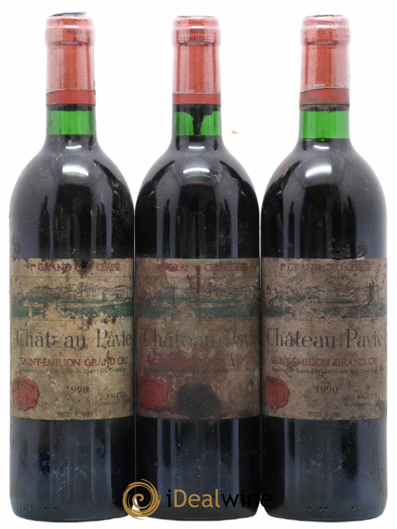 Château Pavie 1er Grand Cru Classé A 1990 - Lot de 3 bouteilles - 0
