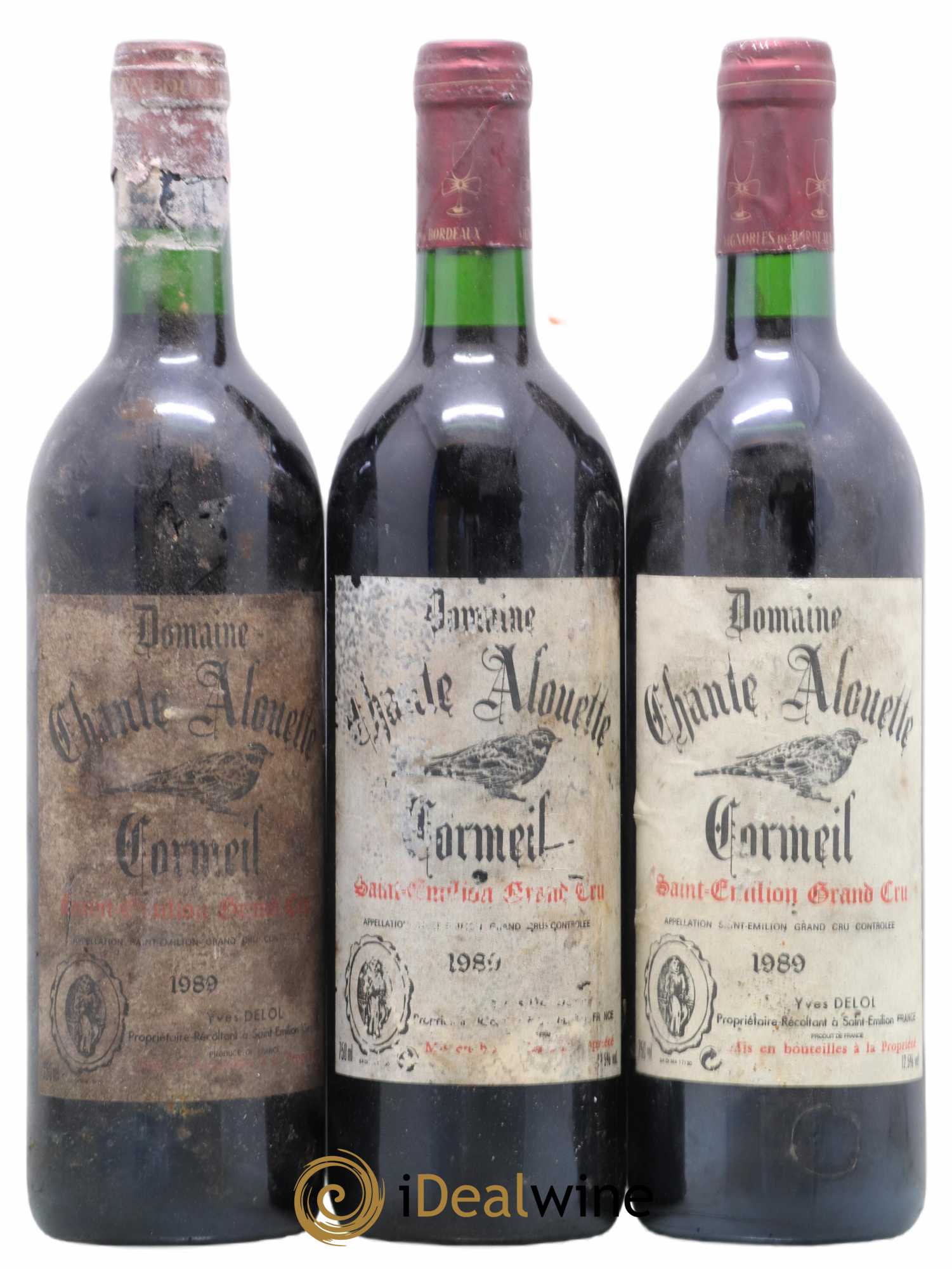 Saint-Émilion Grand Cru Château Chante Alouette 1989 - Lot de 3 bouteilles - 0