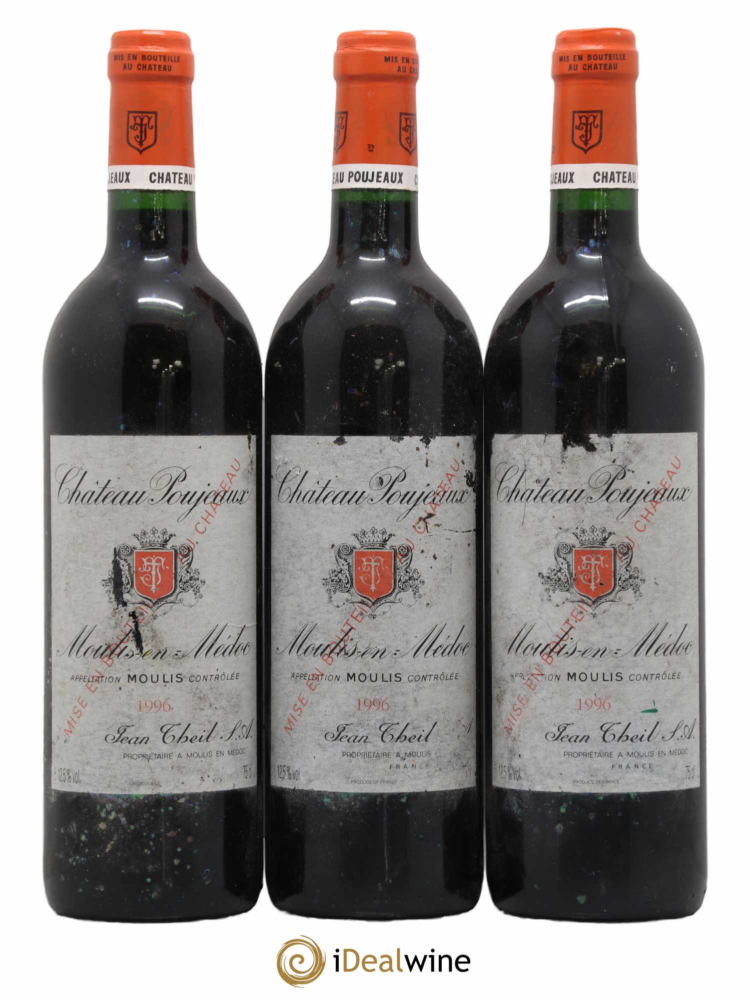 Château Poujeaux 1996 - Lot de 3 bouteilles - 0