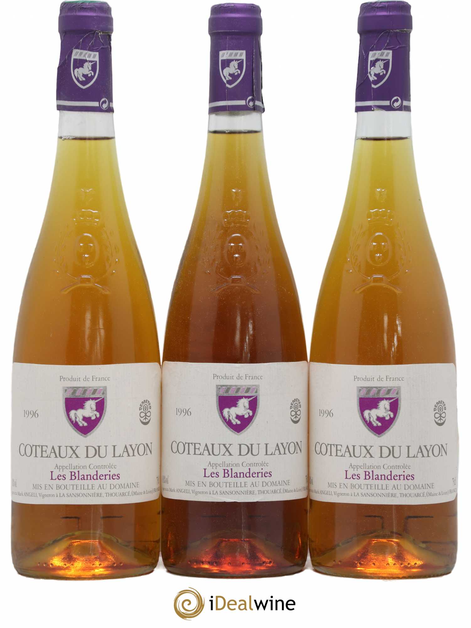Coteaux du Layon Les Blanderies Mark Angeli (Domaine) - Ferme de la Sansonnière 1996 - Lot de 3 bouteilles - 0