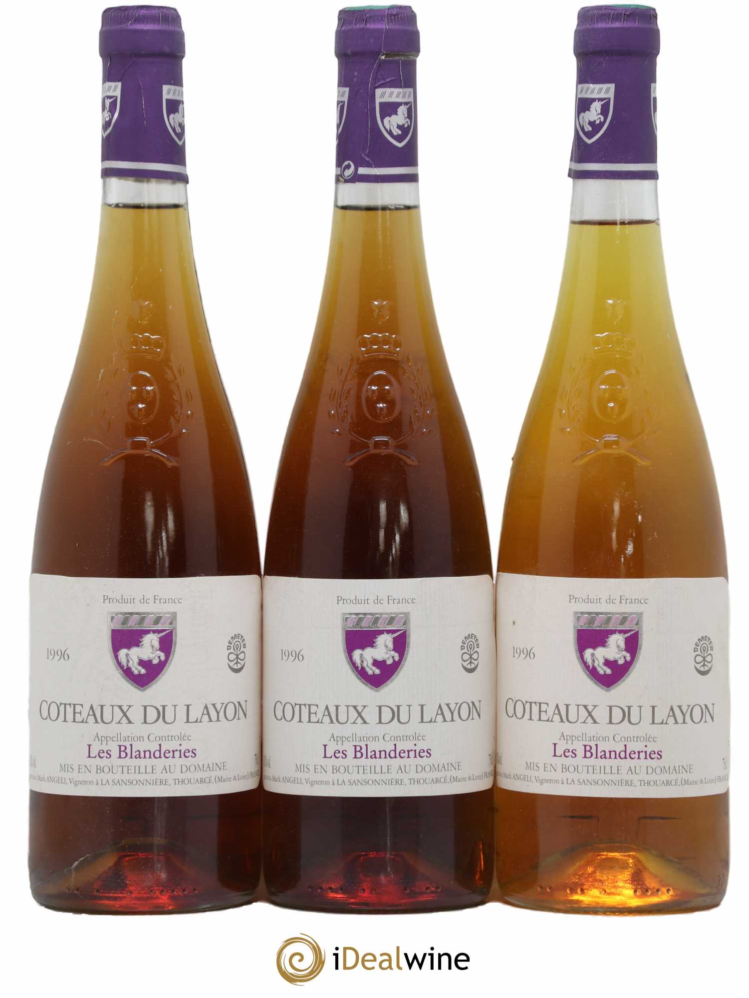 Coteaux du Layon Les Blanderies Mark Angeli (Domaine) - Ferme de la Sansonnière 1996 - Lot de 3 bouteilles - 0