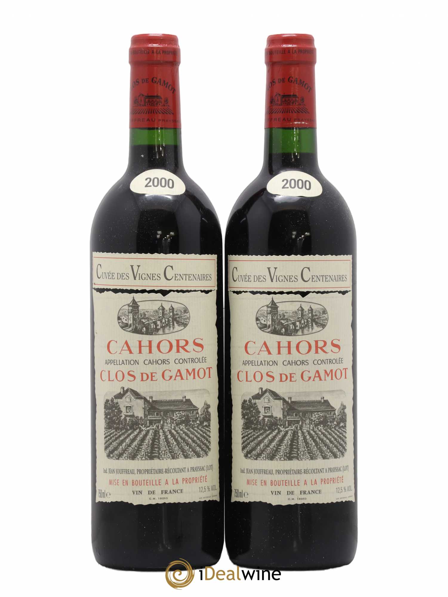 Cahors Cuvée des vignes centenaires Clos De Gamot 2000 - Posten von 2 Flaschen - 0