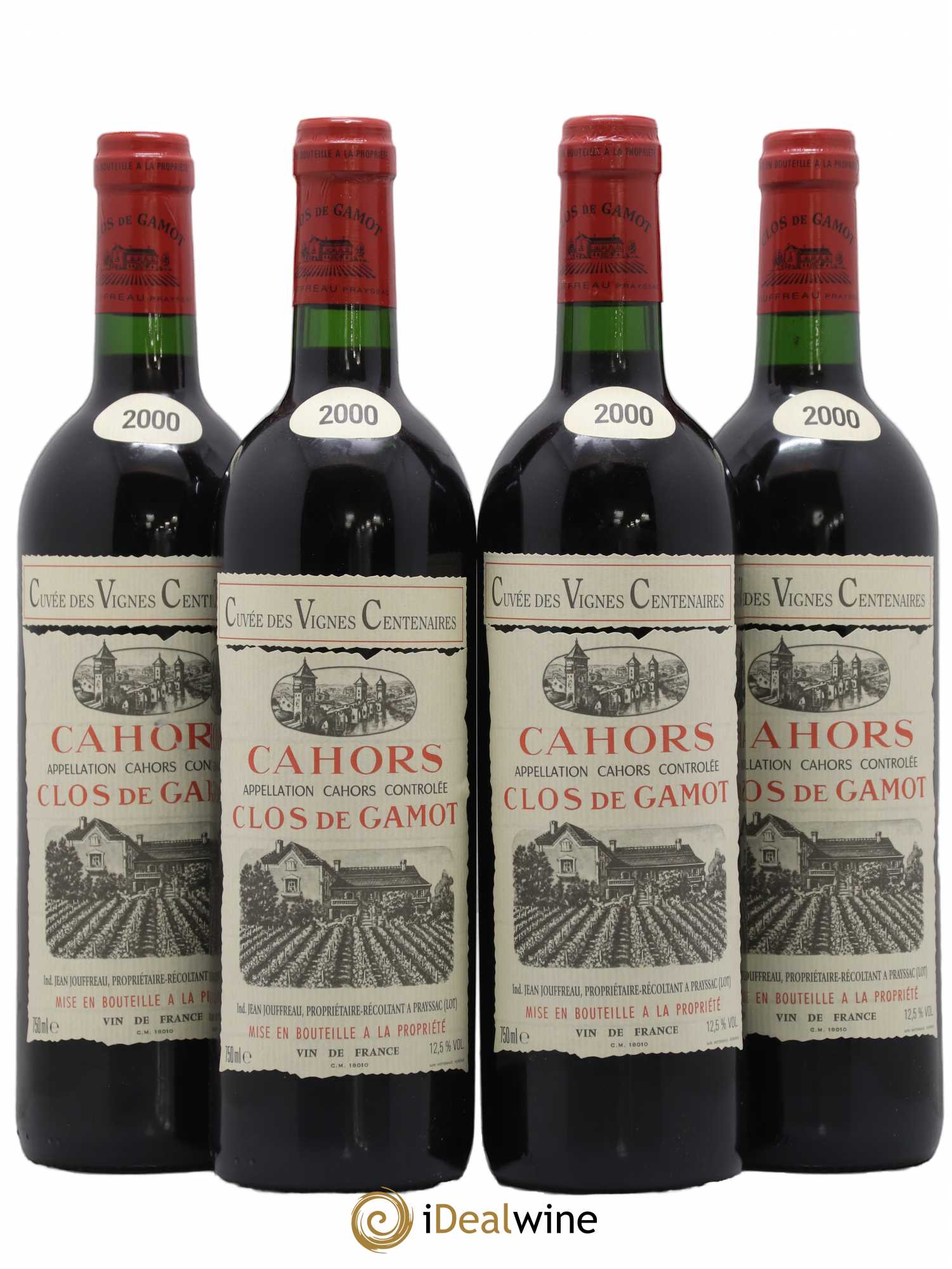 Cahors Cuvée des vignes centenaires Clos De Gamot 2000 - Posten von 4 Flaschen - 0
