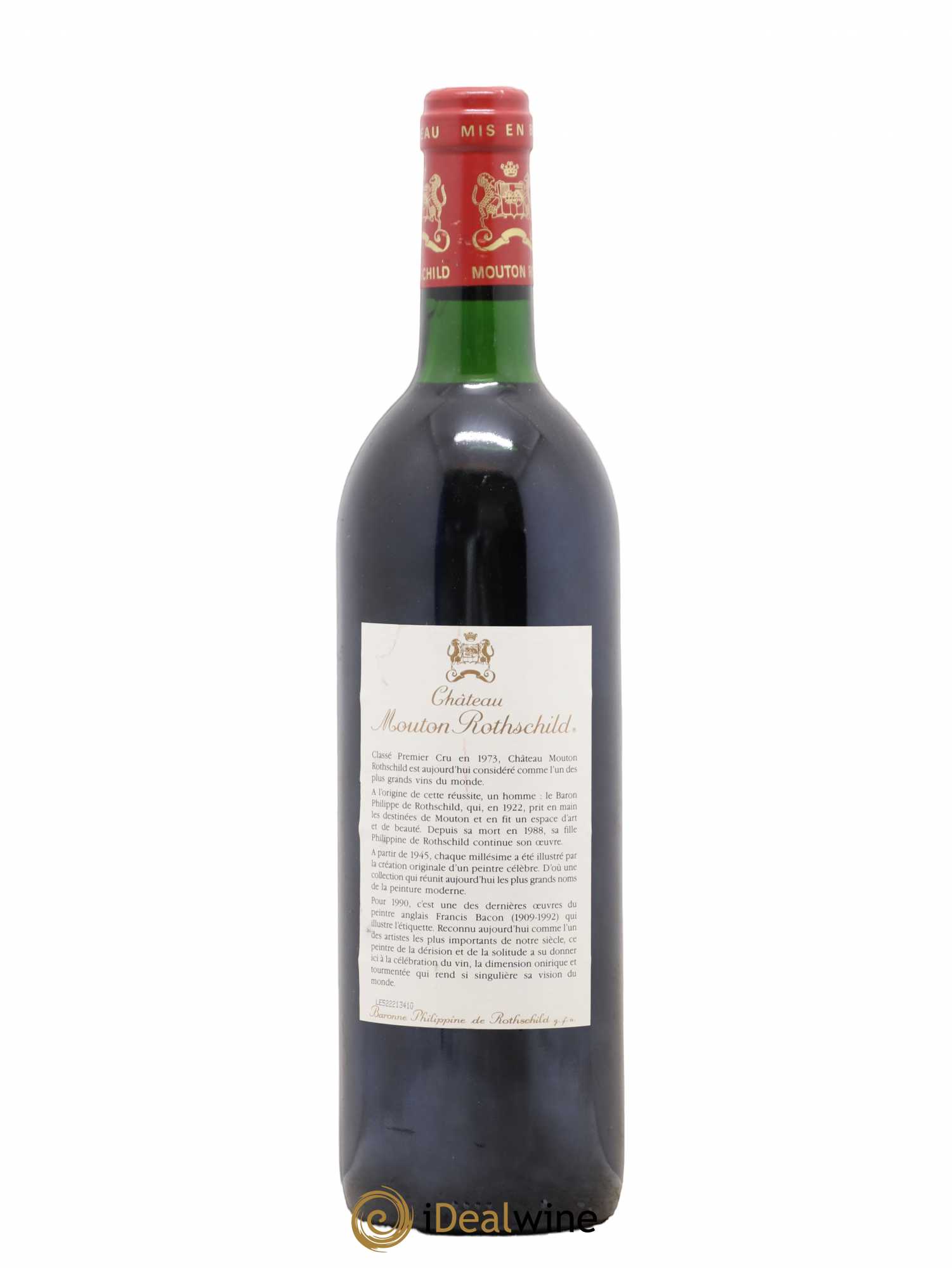 Château Mouton Rothschild 1er Grand Cru Classé 1990 - Lot de 1 bouteille - 1