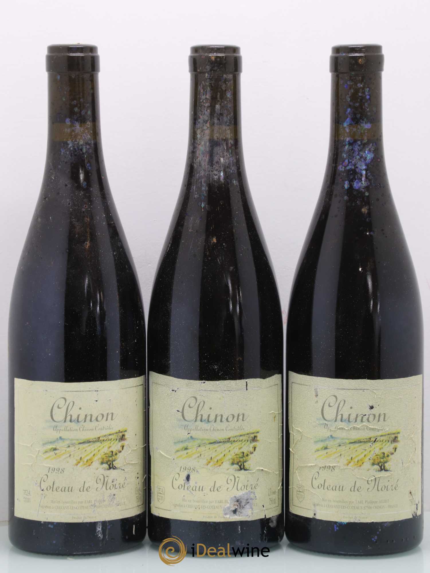 Chinon Coteau de Noiré Philippe Alliet 1998 - Lot de 3 bouteilles - 0