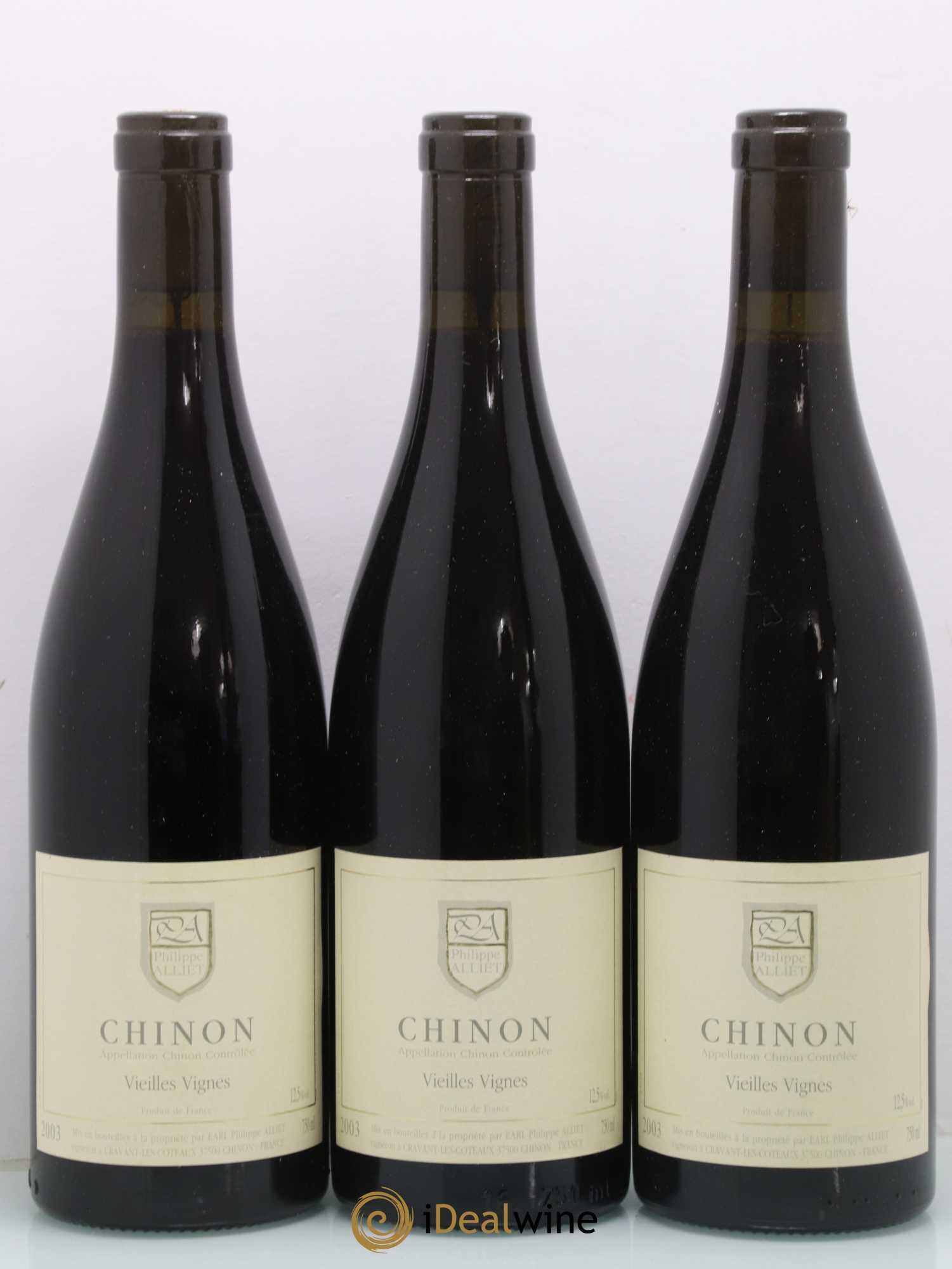 Chinon Vieilles Vignes Philippe Alliet 2003 - Lot de 3 bouteilles - 0