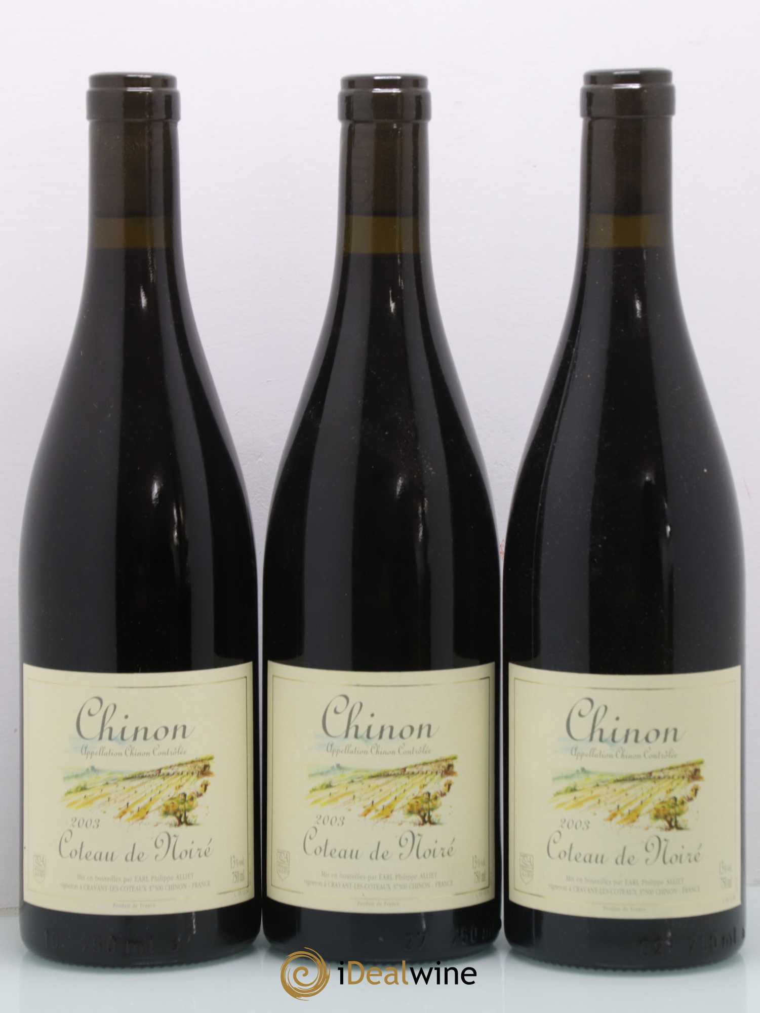 Chinon Coteau de Noiré Philippe Alliet 2003 - Lot de 3 bouteilles - 0