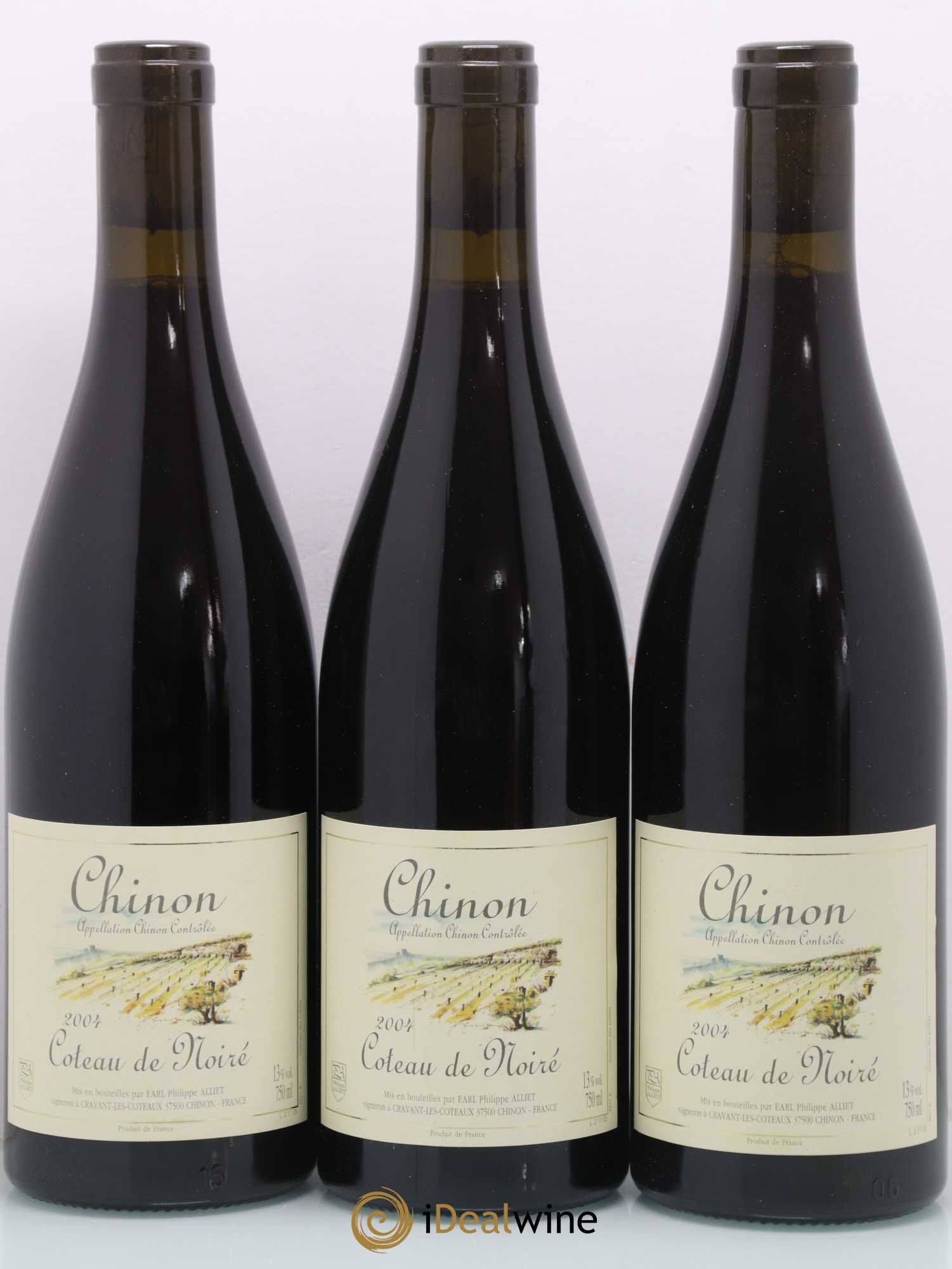 Chinon Coteau de Noiré Philippe Alliet 2004 - Lot de 3 bouteilles - 0