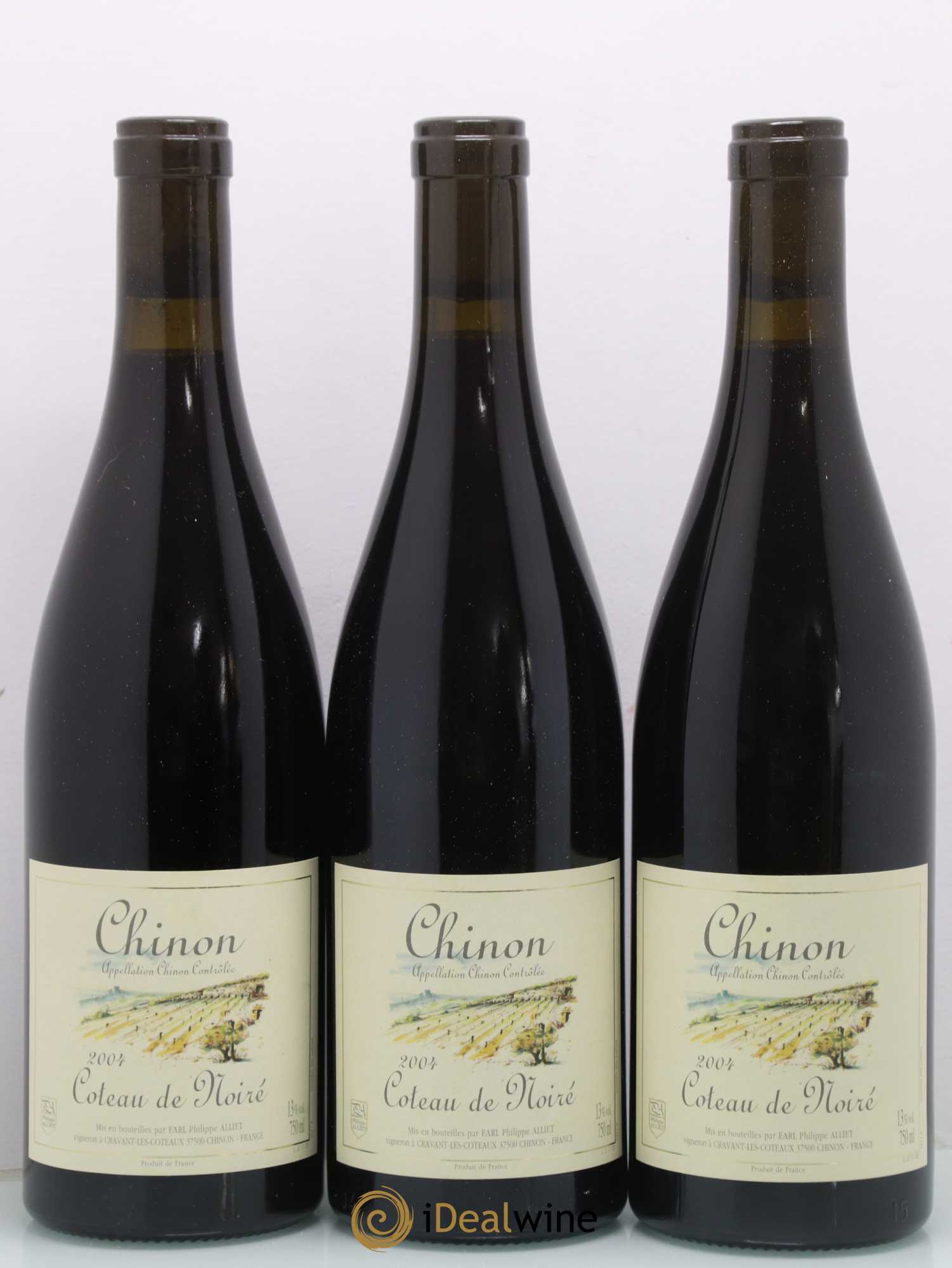 Chinon Coteau de Noiré Philippe Alliet  2004 - Lot de 3 bouteilles - 0