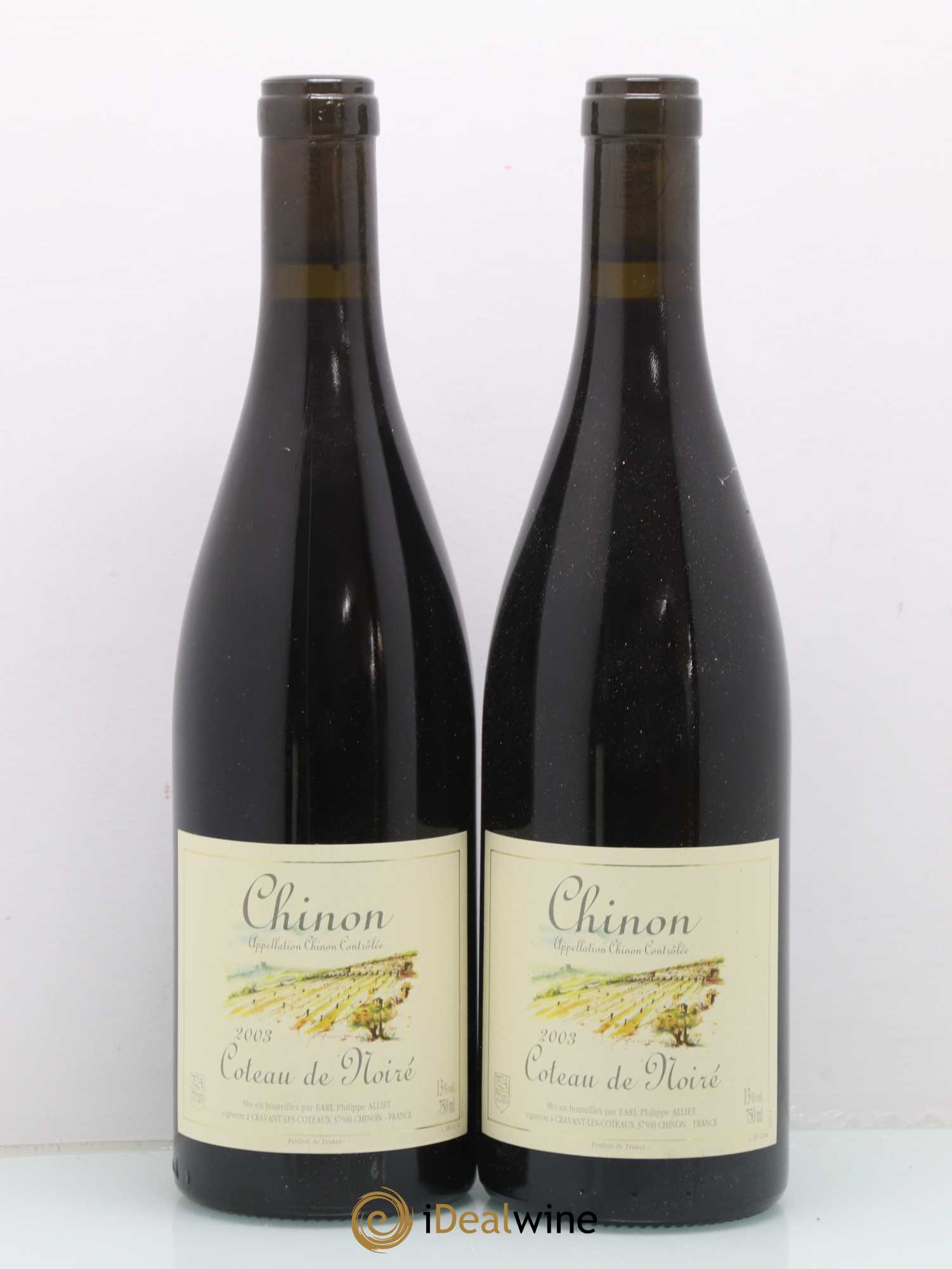 Chinon Coteau de Noiré Philippe Alliet 2003 - Lot of 2 bottles - 0