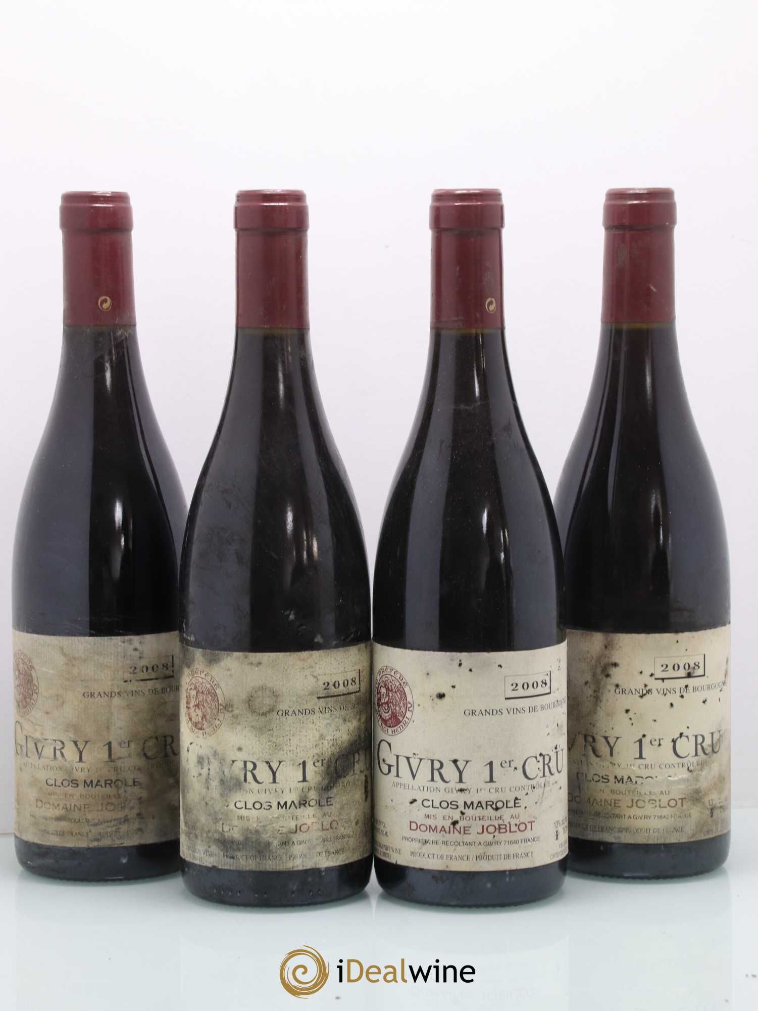 Givry 1er Cru Clos Marole Joblot (Domaine) 2008 - Lot de 4 bouteilles - 0