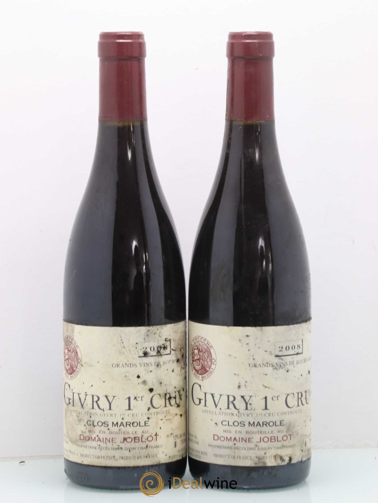 Givry 1er Cru Clos Marole Joblot (Domaine) 2008 - Lot de 2 bouteilles - 0