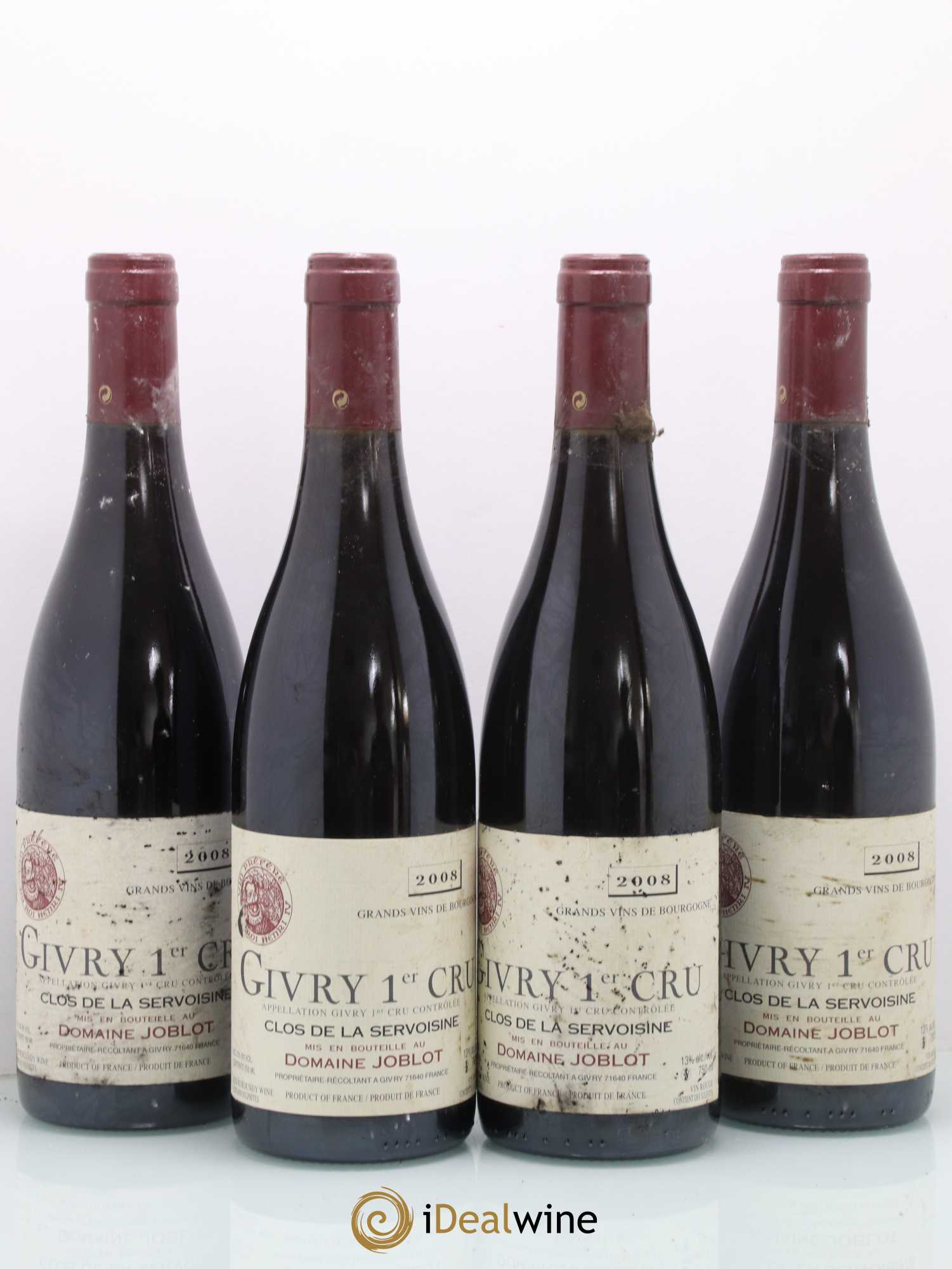 Givry 1er Cru Servoisine Joblot (Domaine) 2008 - Lot de 4 bouteilles - 0