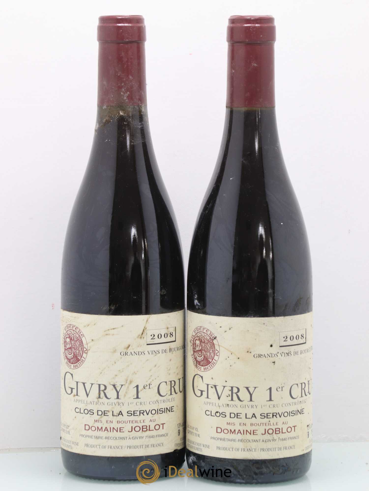 Givry 1er Cru Servoisine Joblot (Domaine) 2008 - Lot de 2 bouteilles - 0