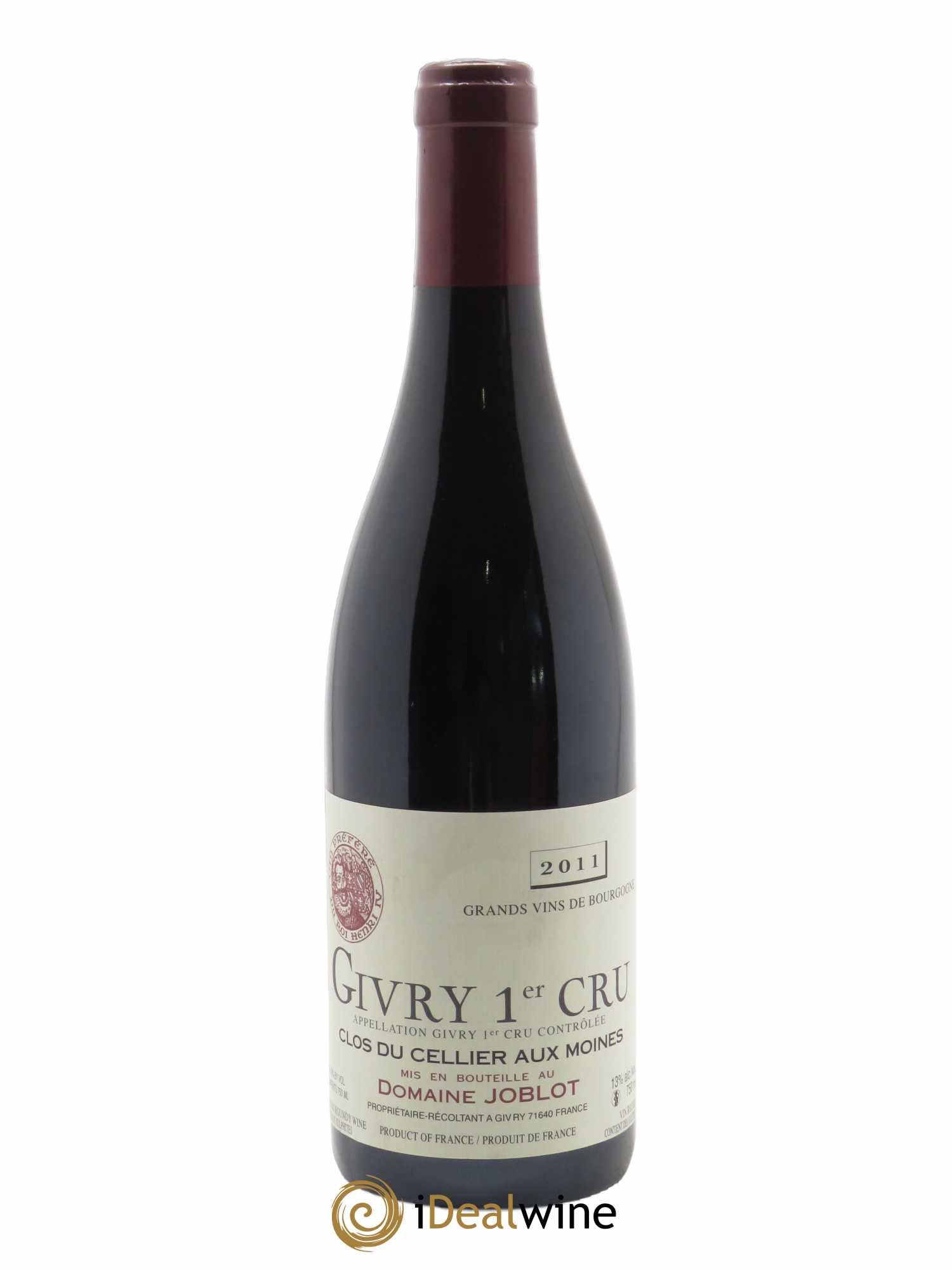 Givry 1er Cru Clos du Cellier aux Moines Joblot (Domaine) 2011 - Lot de 1 bouteille - 0