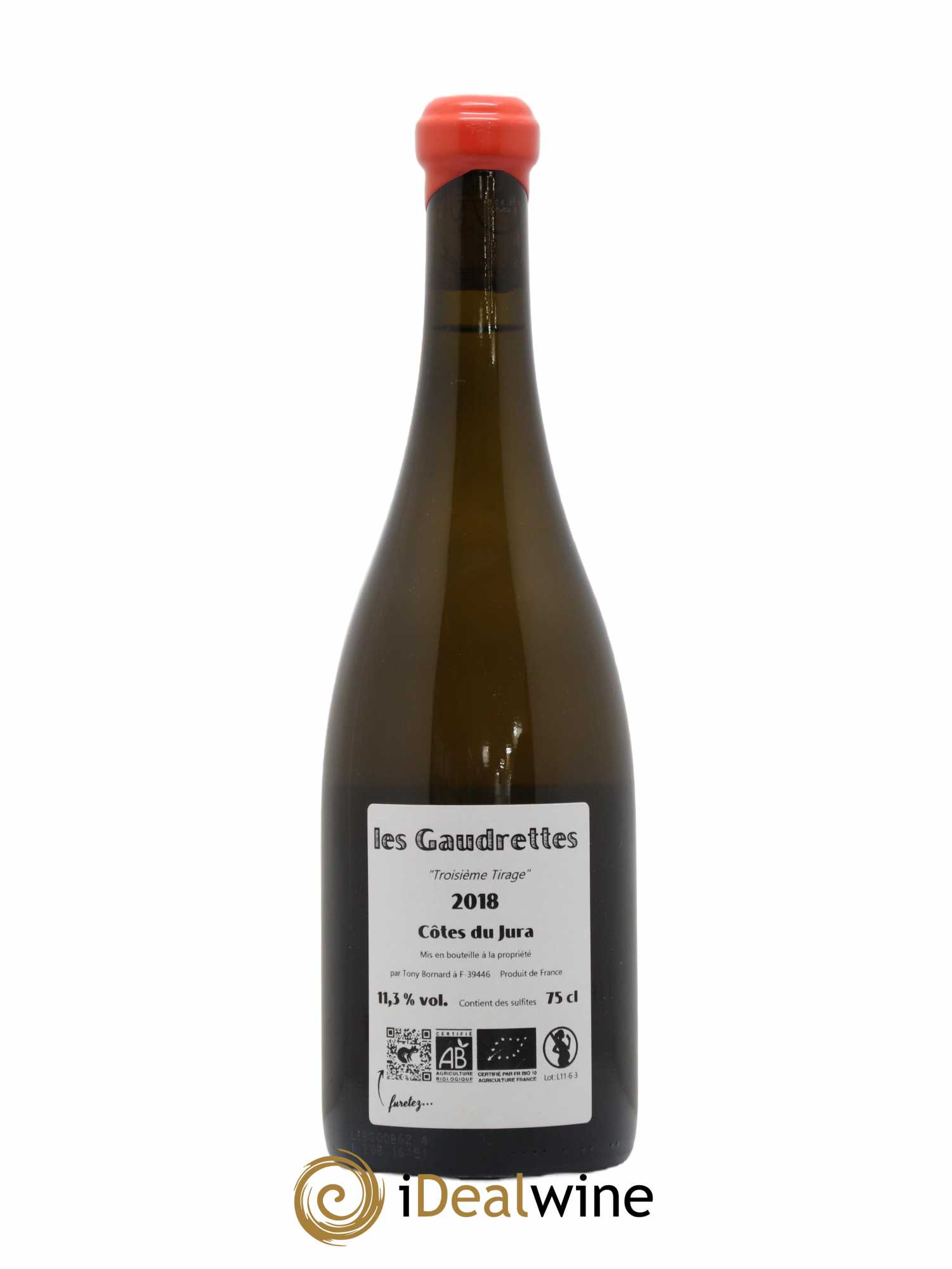 Côtes du Jura Les Gaudrettes Bornard Troisième Tirage 2018 - Lot de 1 bouteille - 1