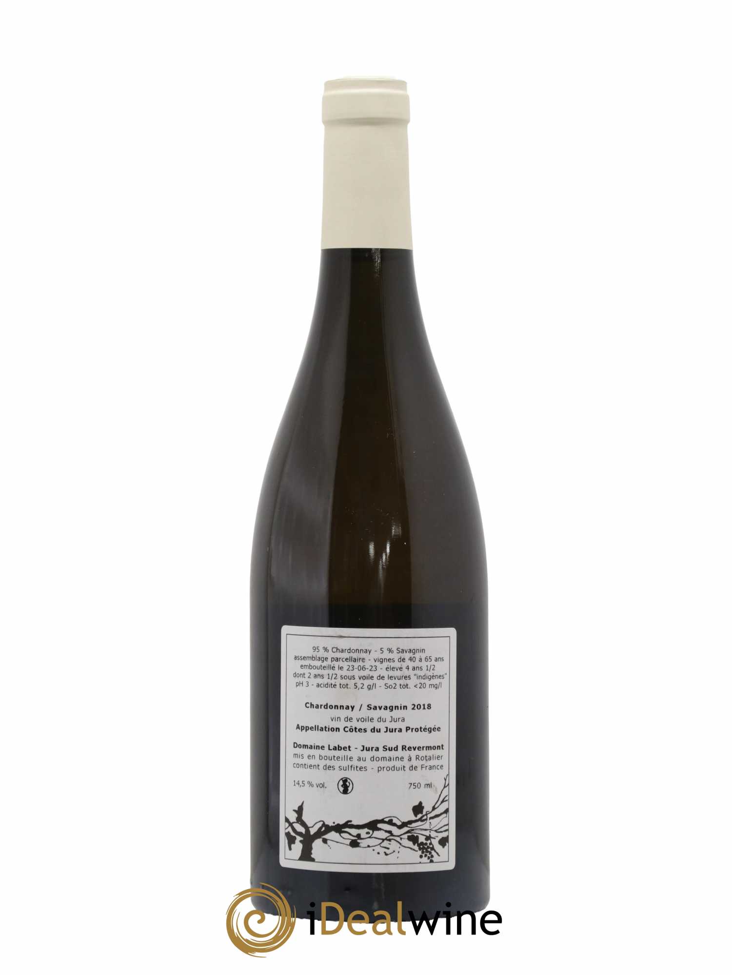 Côtes du Jura Vin de Voile Chardonnay-Savagnin cuvée de garde Romain - Julien - Charline Labet 2018 - Lot de 1 bouteille - 1