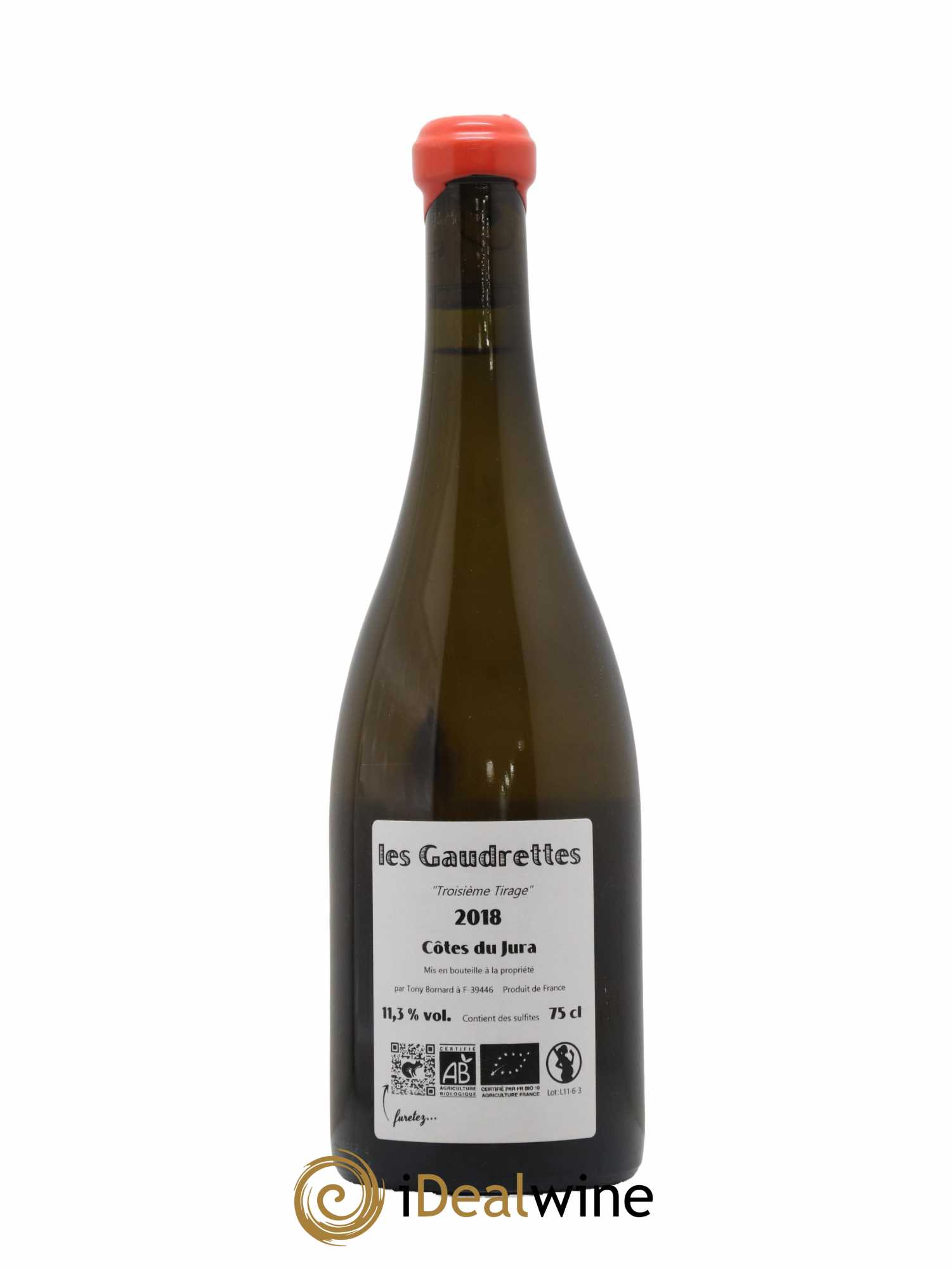 Côtes du Jura Les Gaudrettes Bornard Troisième Tirage 2018 - Lot de 1 bouteille - 1