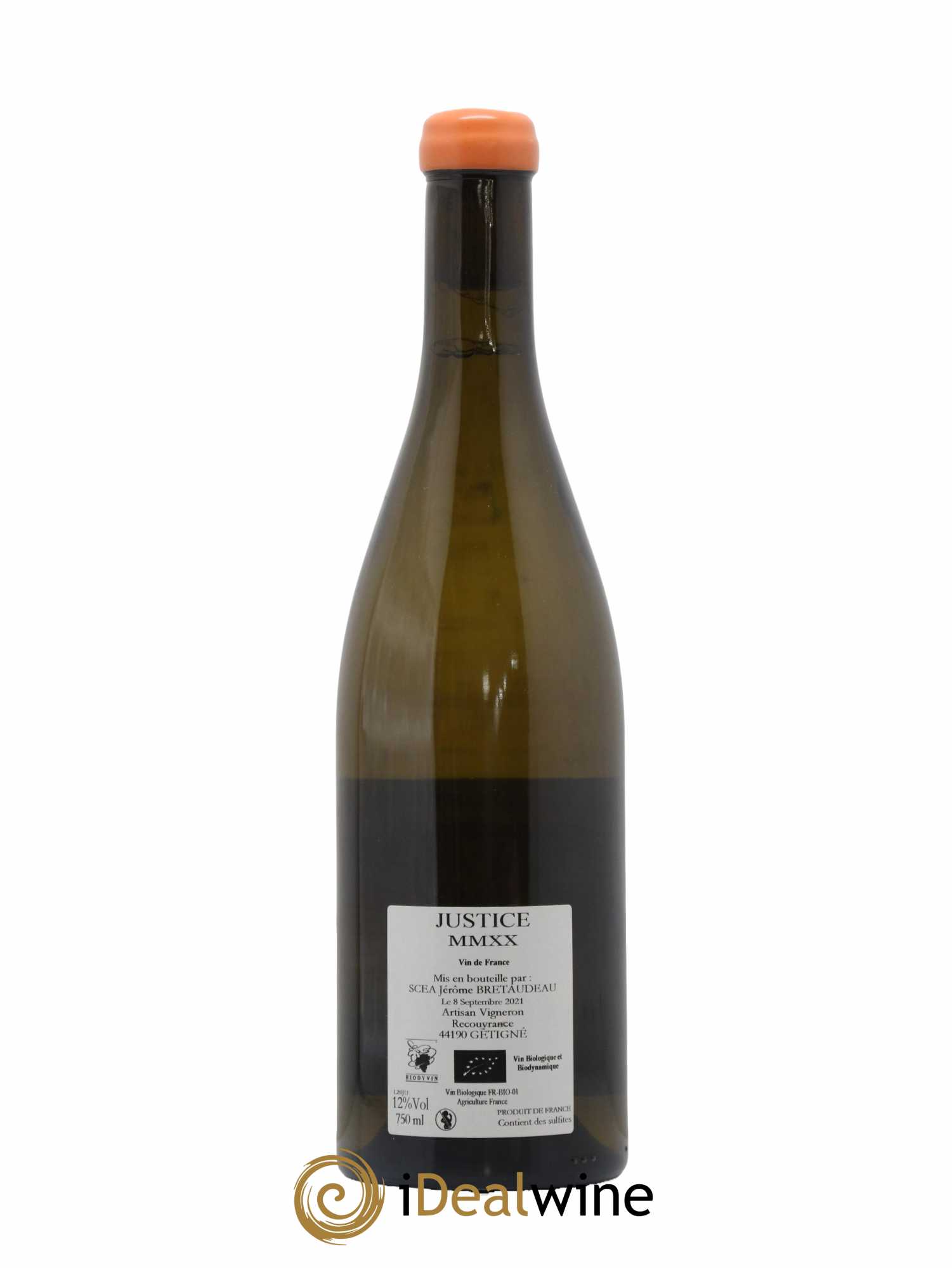Vin de France La Justice Jérôme Bretaudeau - Domaine de Bellevue 2020 - Lot de 1 bouteille - 1