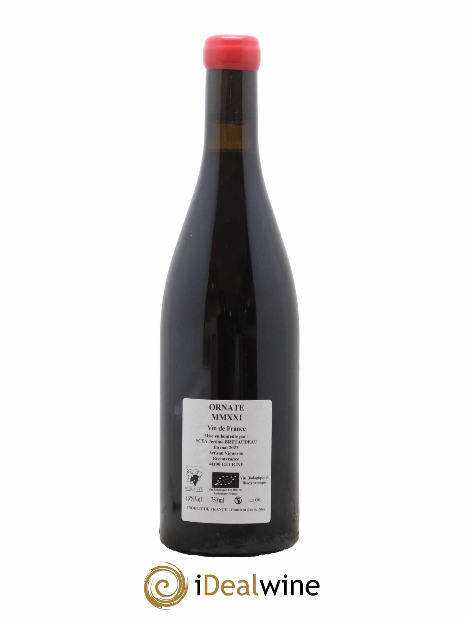 Vin de France Merlot Ornaté Jérôme Bretaudeau - Domaine de Bellevue 2021 - Lot de 1 bouteille - 1