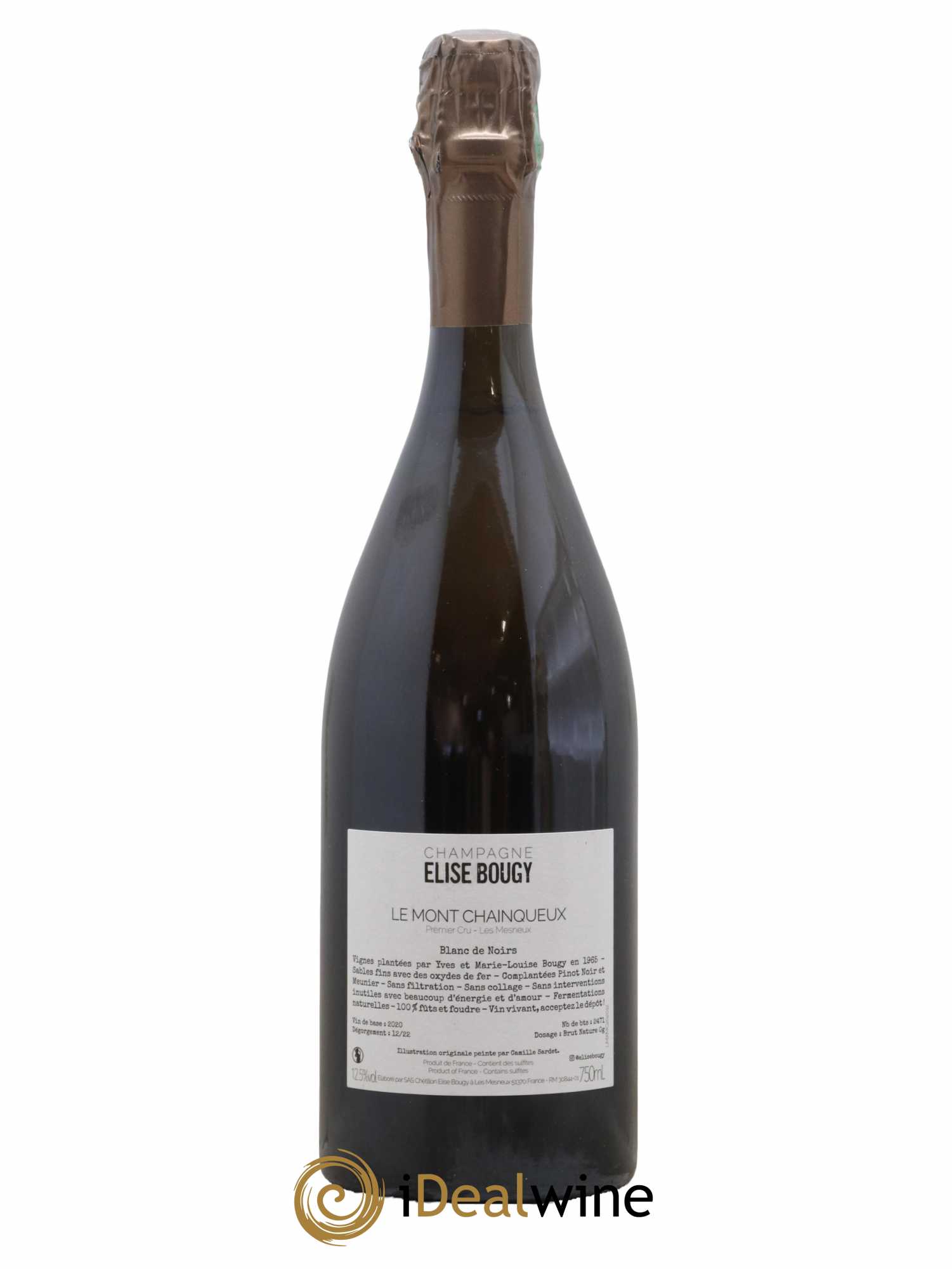Champagne Le Mont Chainqueux Elise Bougy 2020 - Lot de 1 bouteille - 1
