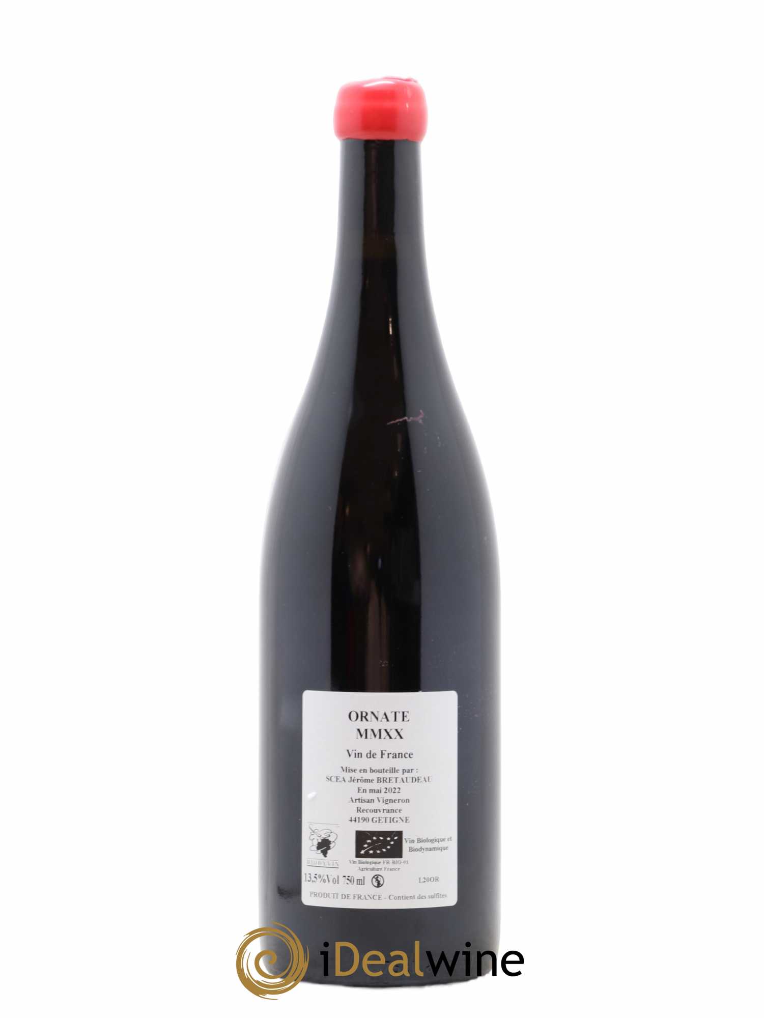 Vin de France Merlot Ornaté Jérôme Bretaudeau - Domaine de Bellevue 2020 - Lot de 1 bouteille - 1