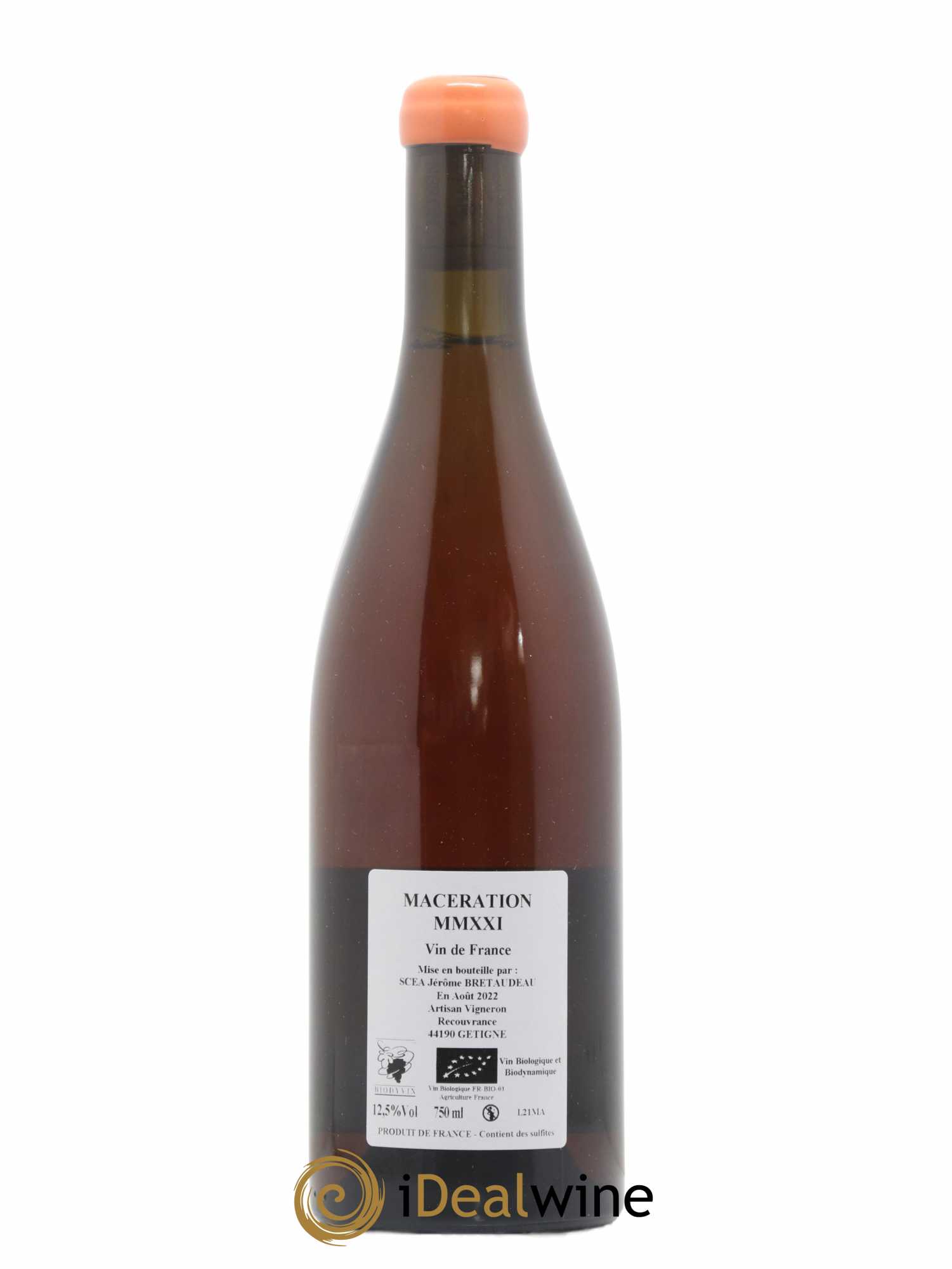 Vin de France Macération Jérôme Bretaudeau - Domaine de Bellevue 2021 - Lot de 1 bouteille - 1