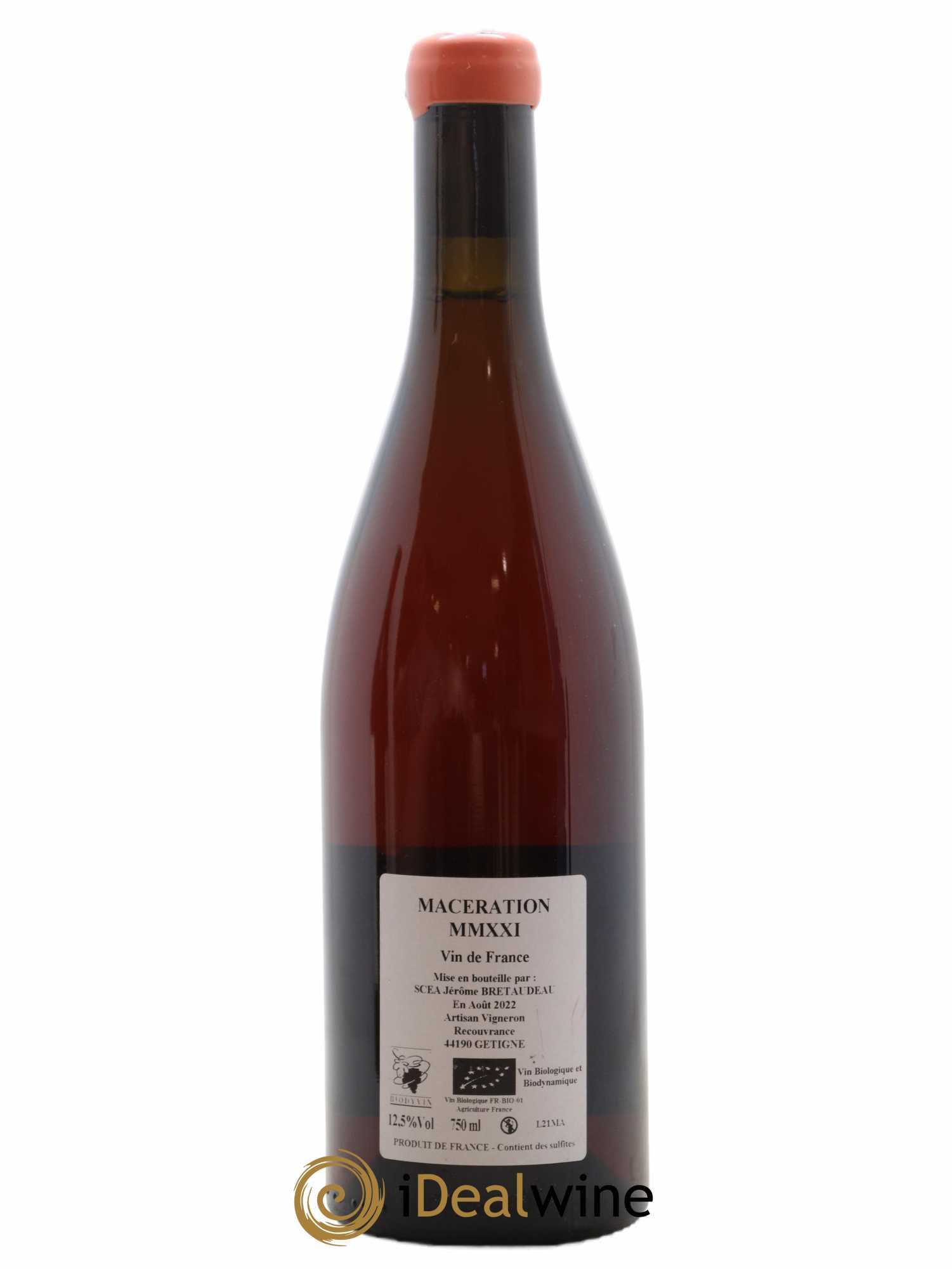 Vin de France Macération Jérôme Bretaudeau - Domaine de Bellevue 2021 - Lot de 1 bouteille - 1
