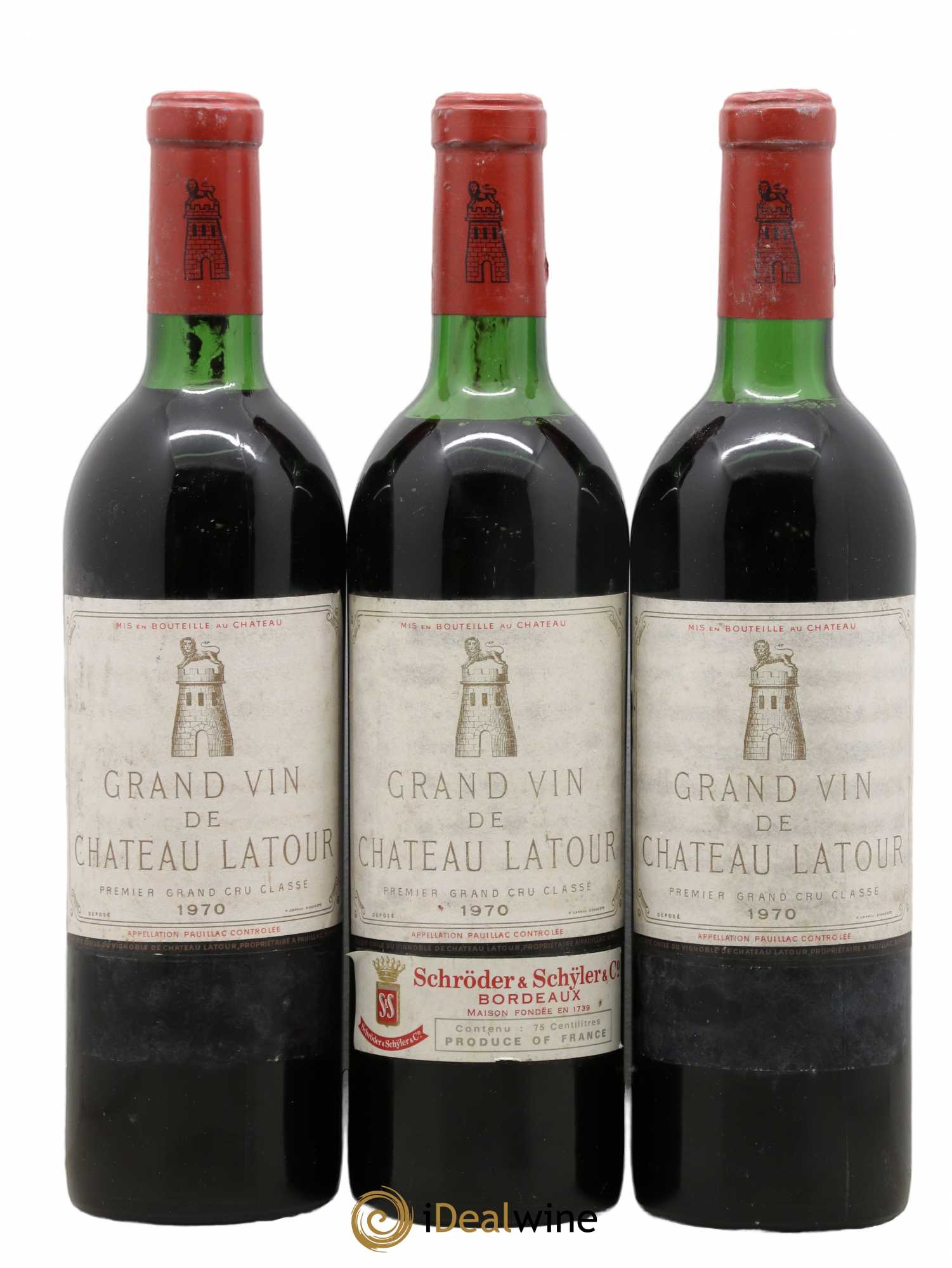 Château Latour 1er Grand Cru Classé 1970 - Lot de 3 bouteilles - 0
