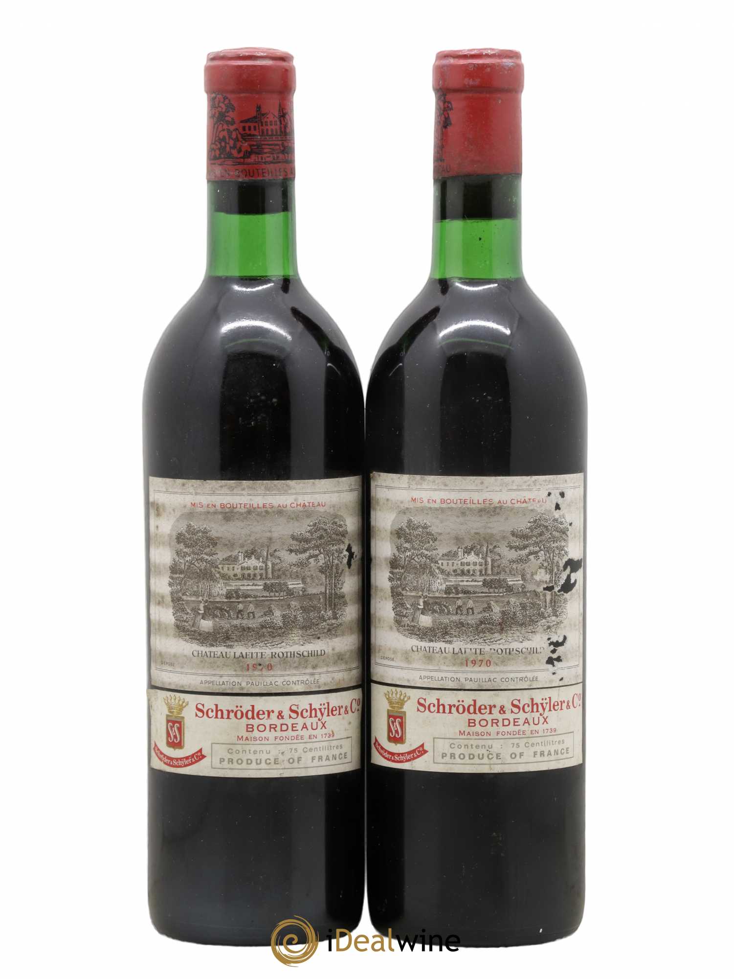 Château Lafite Rothschild 1er Grand Cru Classé 1970 - Lot de 2 bouteilles - 0