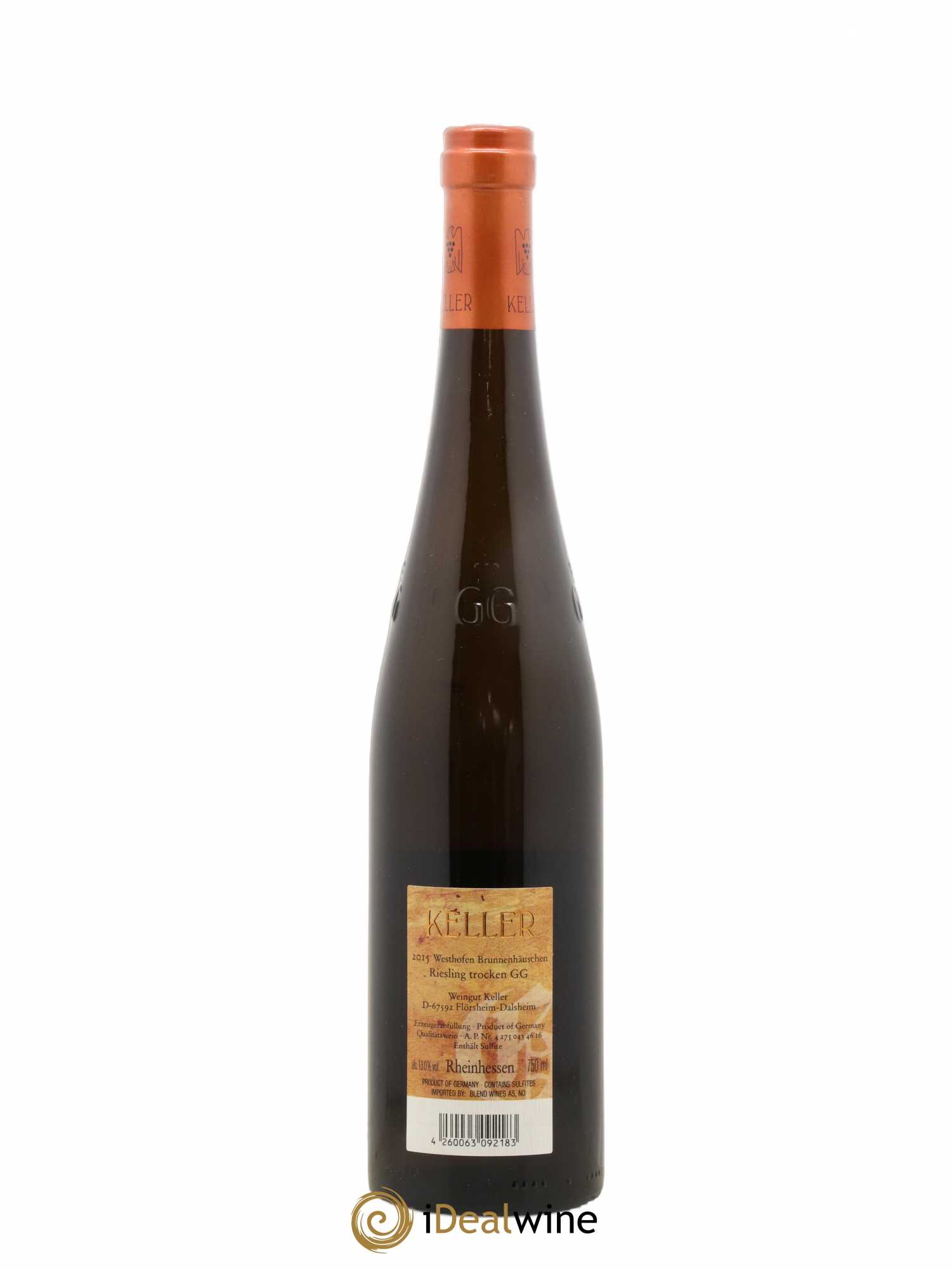 Riesling Trocken GG Abts Erde Westhofen Brunnenhäuschen Keller 2015 - Lot de 1 bouteille - 1