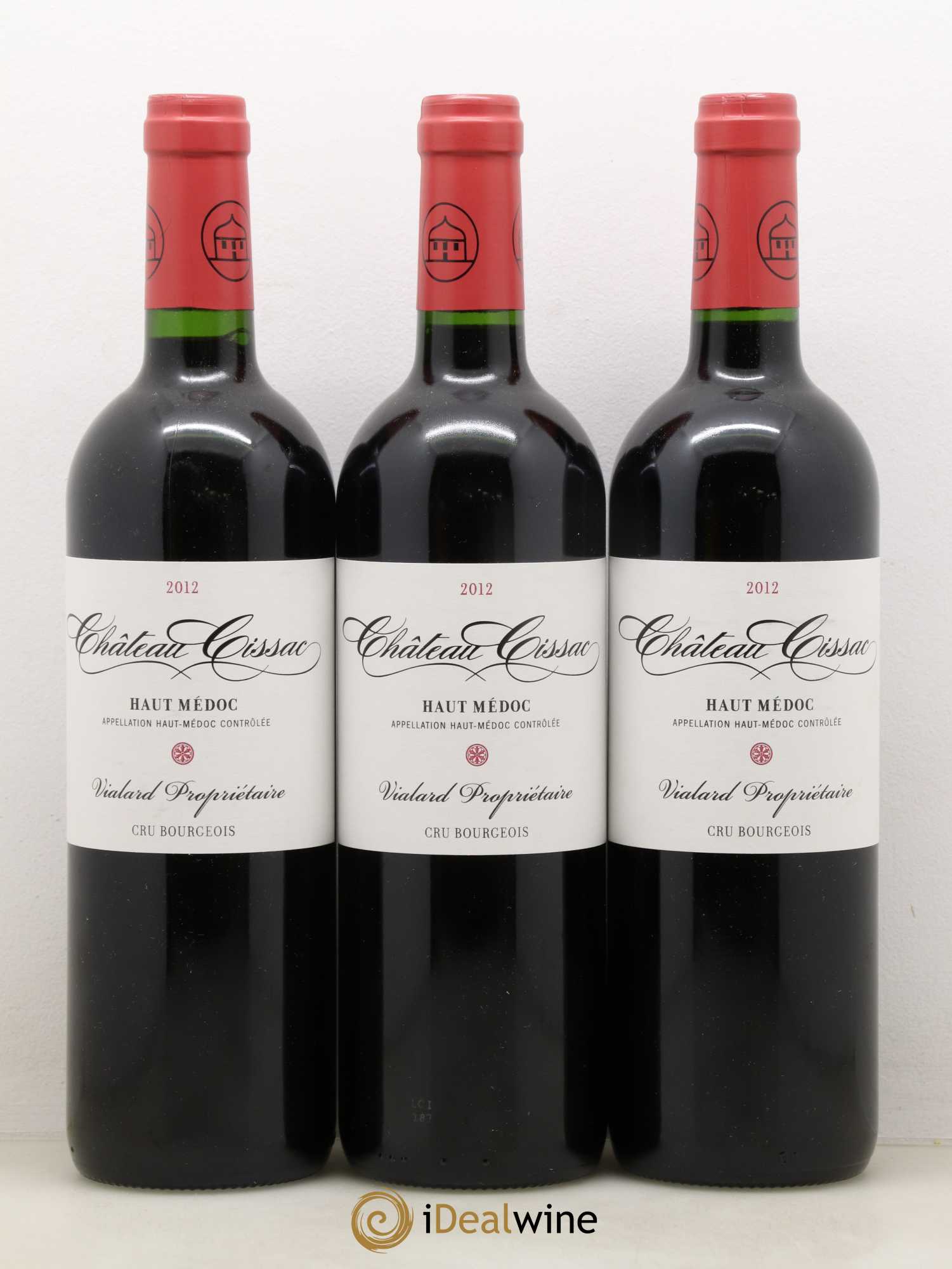 Château Cissac Cru Bourgeois 2012 - Lot de 3 bouteilles - 0