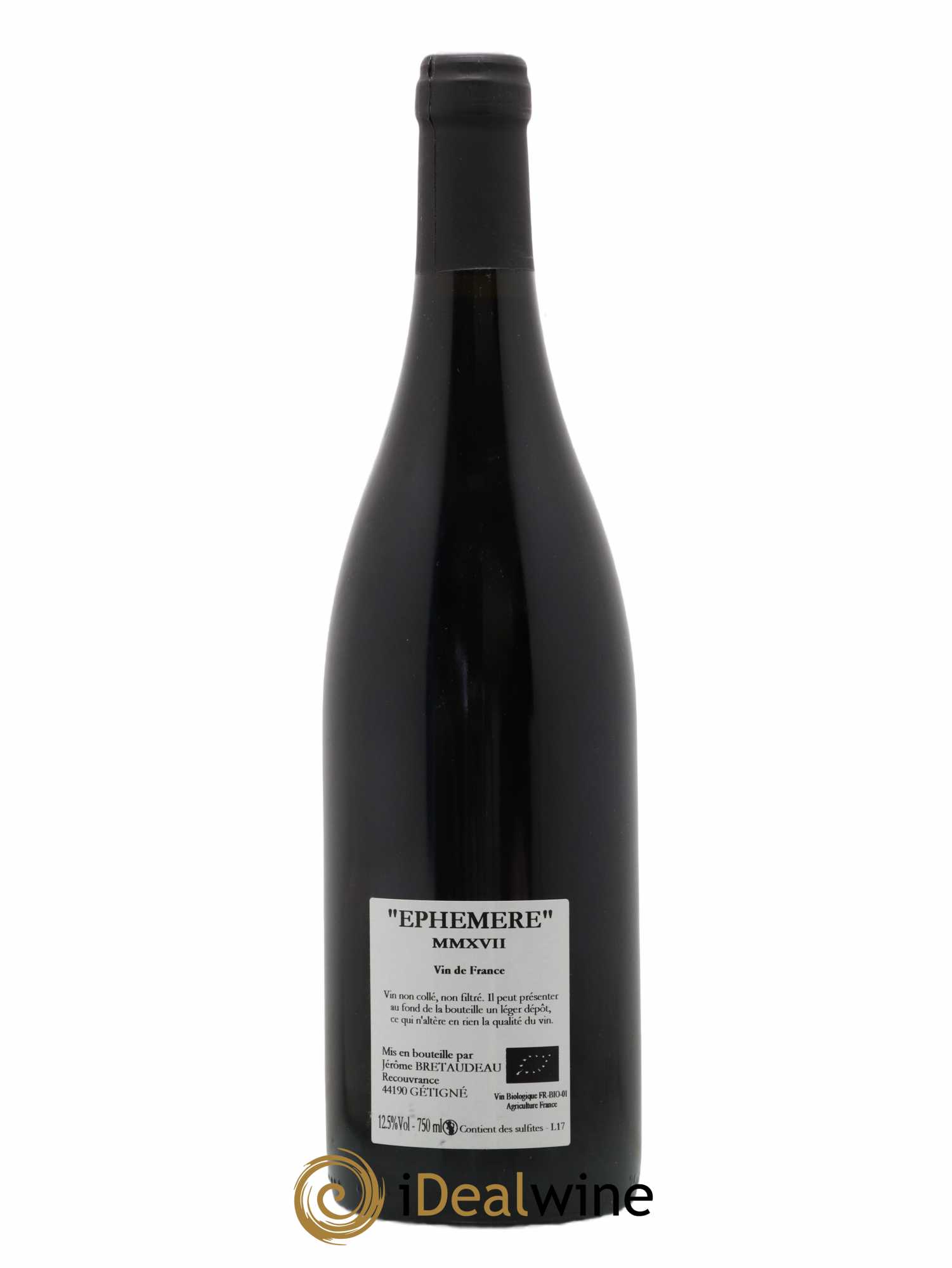 Vin de France Ephemère Jérôme Bretaudeau - Bellevue (Domaine de) 2017 - Lot de 1 bouteille - 1