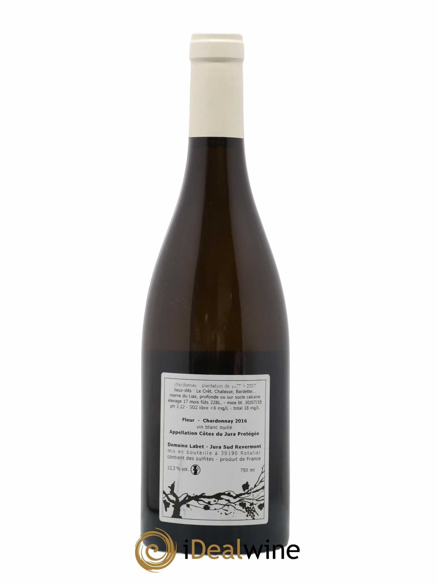 Côtes du Jura Chardonnay Fleur Romain - Julien - Charline Labet 2016 - Lot de 1 bouteille - 1