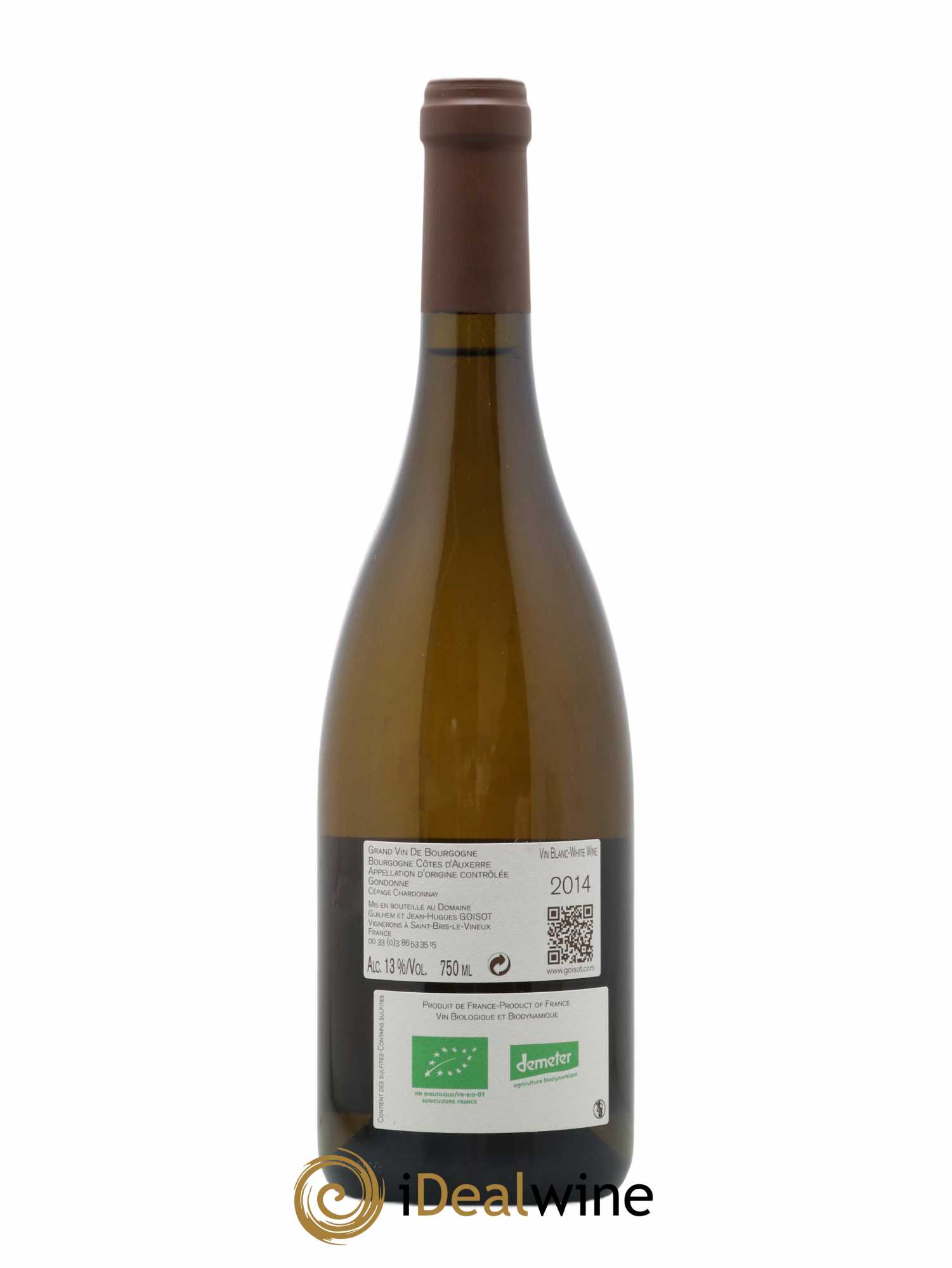 Bourgogne Côtes d'Auxerre Gondonne Goisot 2014 - Lot de 1 bouteille - 1