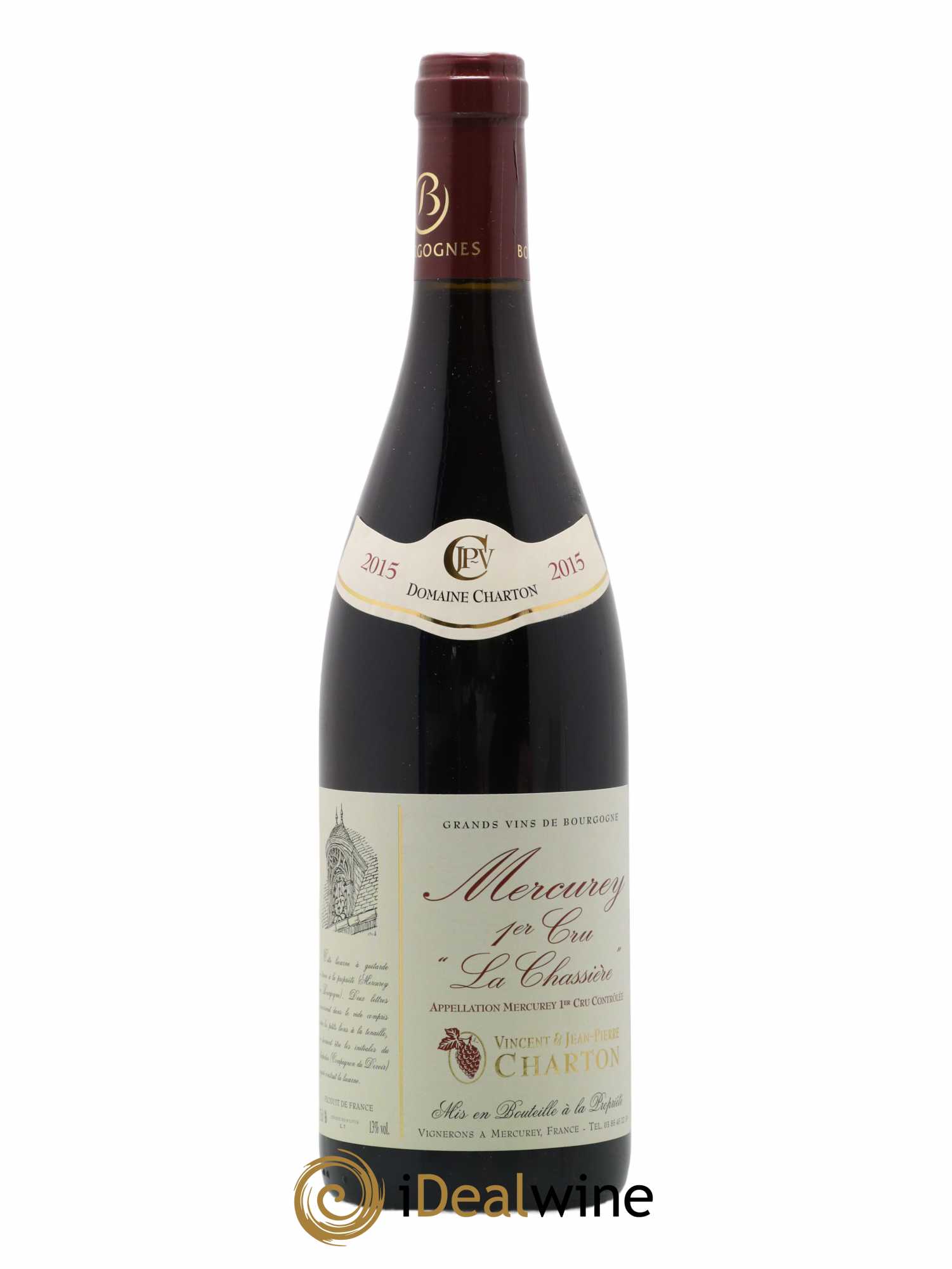 Mercurey 1er Cru La Chassiere Domaine Vincent & Jean Pierre Charton 2015 - Posten von 1 Flasche - 0