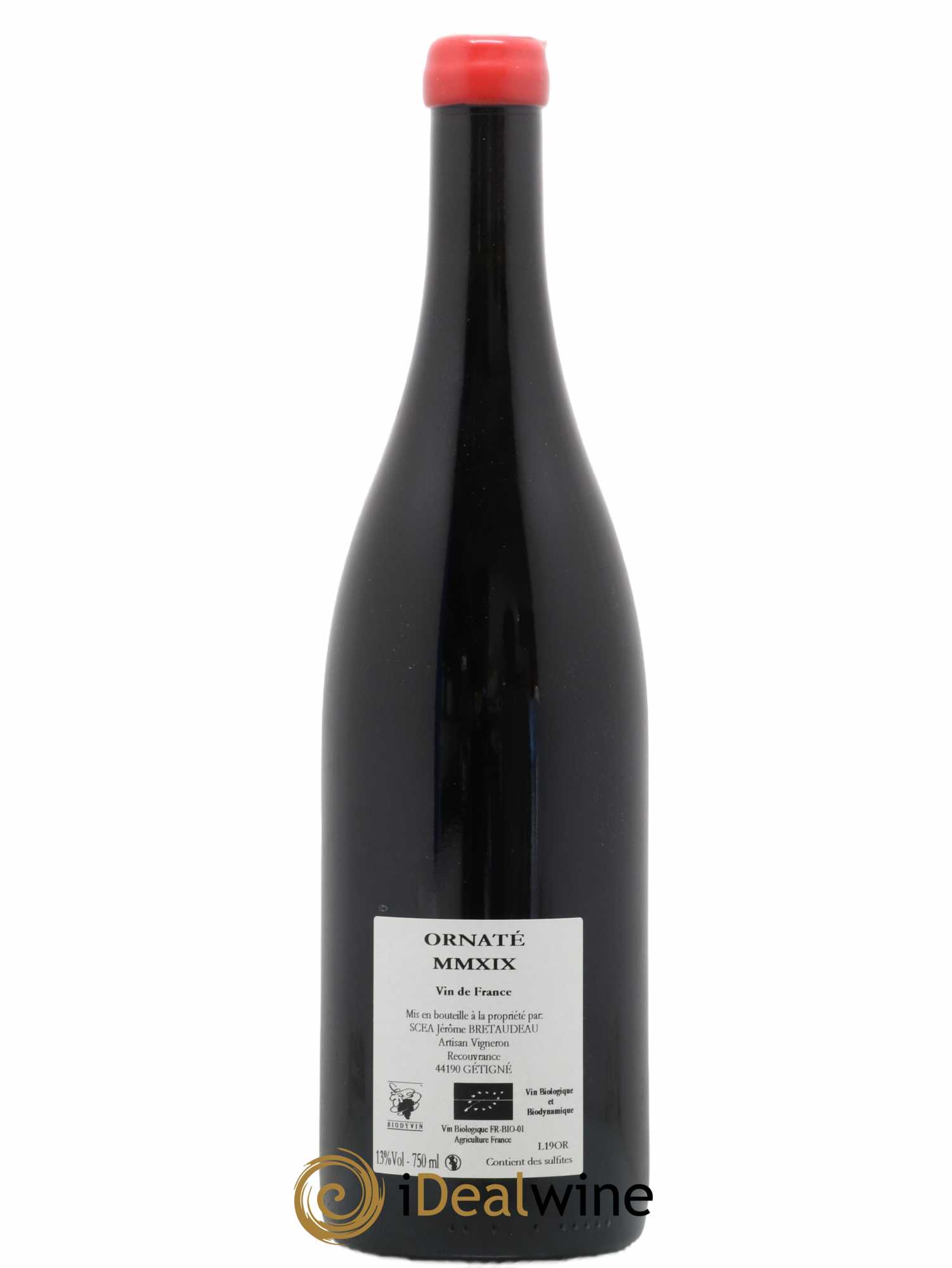 Vin de France Merlot Ornaté Jérôme Bretaudeau - Domaine de Bellevue 2019 - Lot de 1 bouteille - 1