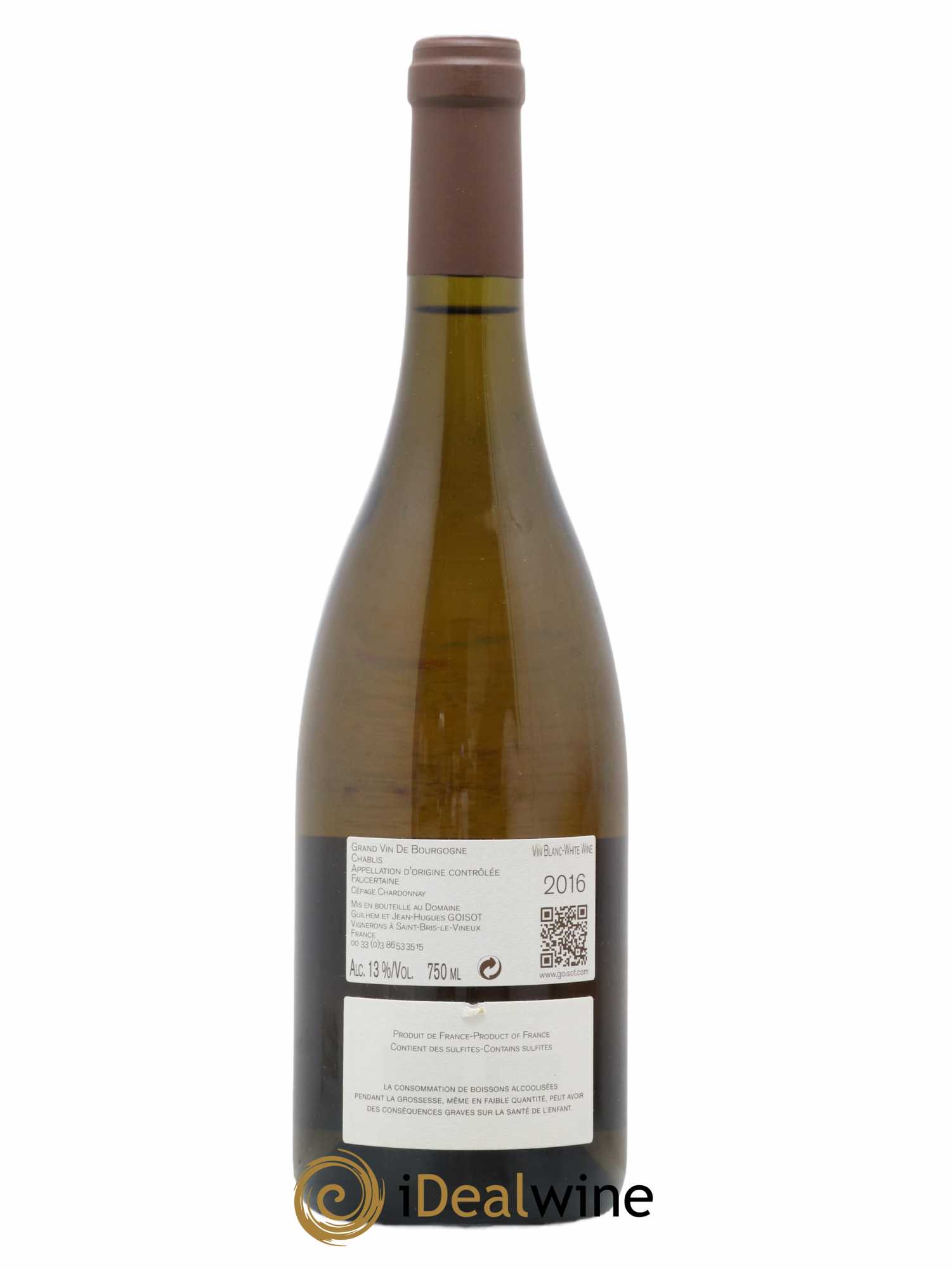 Chablis Faucertaine Domaine Goisot 2016 - Lot de 1 bouteille - 1