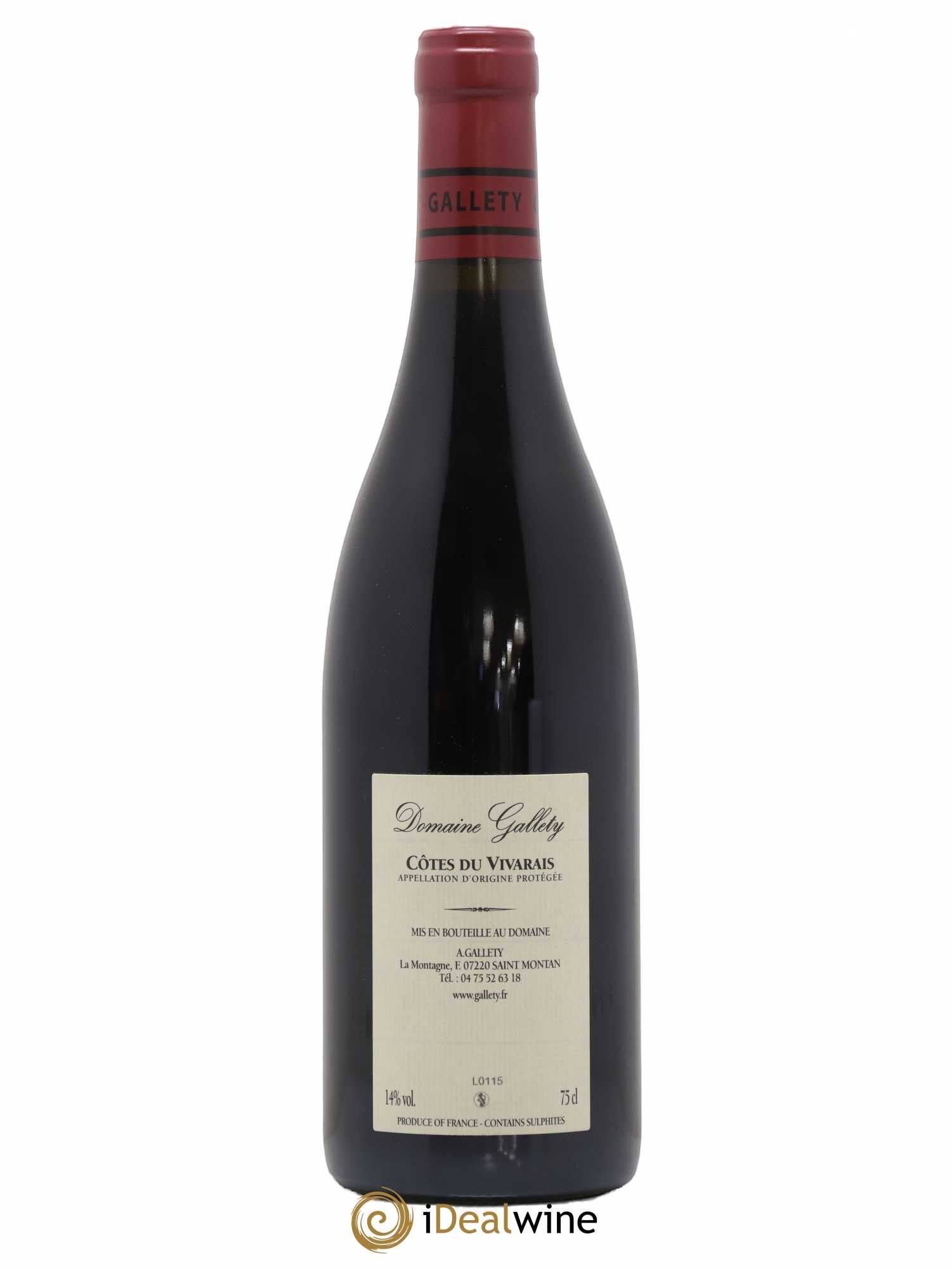 Côtes du Vivarais Gallety (Domaine) Cuvée Spéciale 2015 - Lot de 1 bouteille - 1
