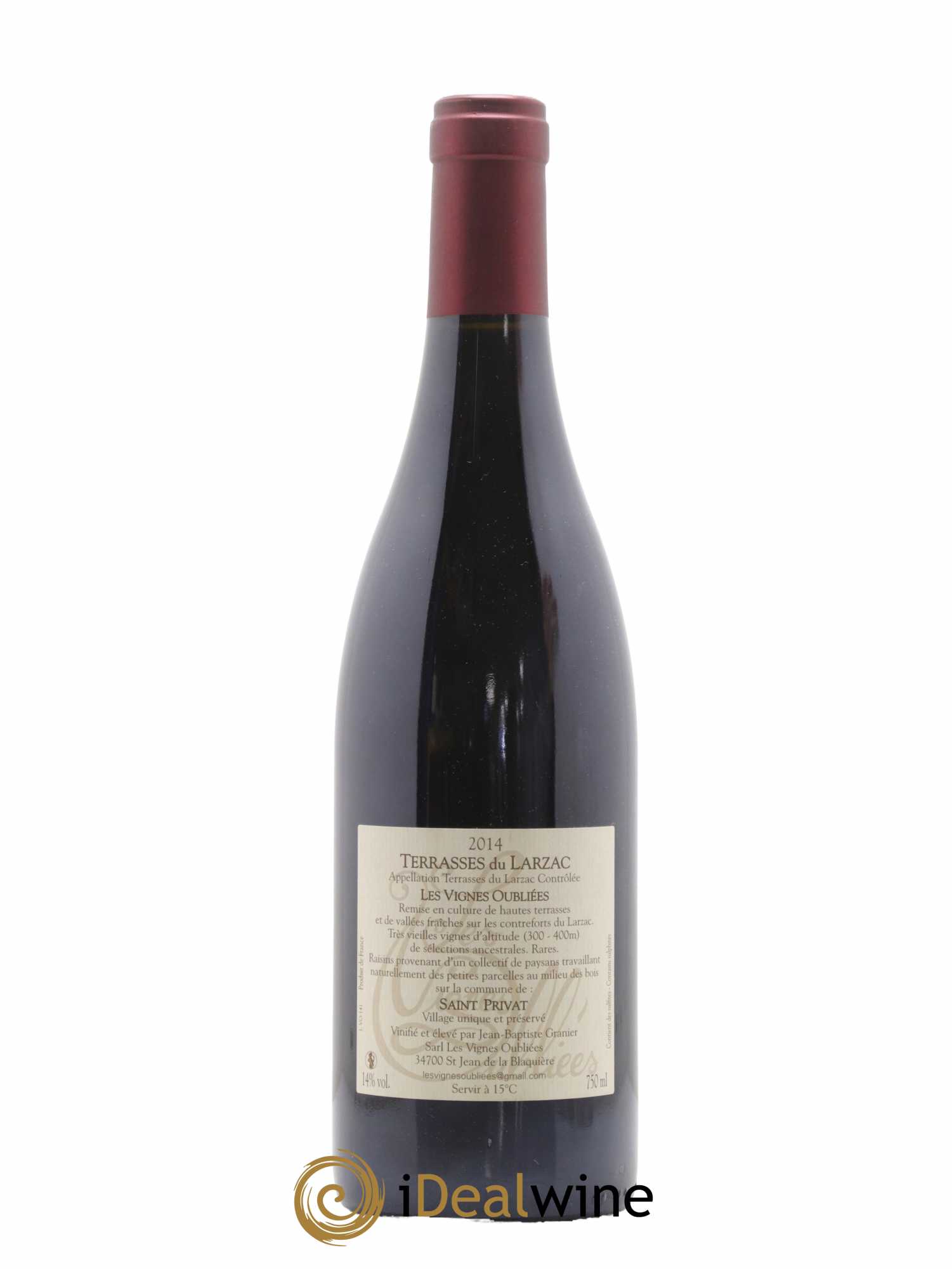 Terrasses du Larzac Les Vignes Oubliées Jean-Baptiste Granier 2014 - Lot de 1 bouteille - 1