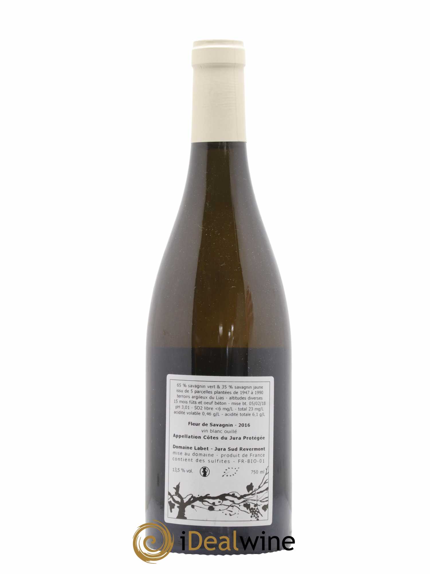 Côtes du Jura Fleur de Savagnin Romain - Julien - Charline Labet 2016 - Lot de 1 bouteille - 1
