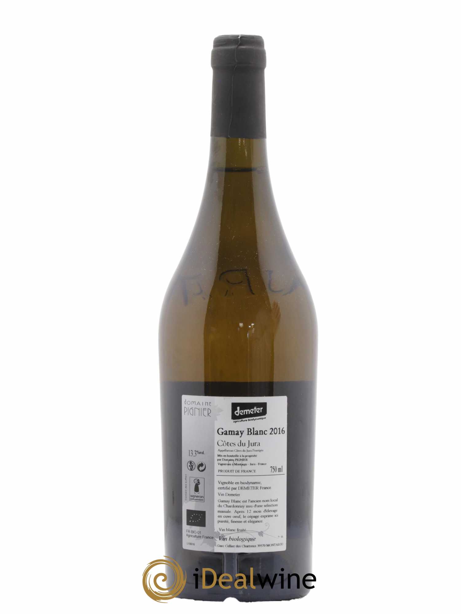 Côtes du Jura Gamay Blanc Domaine Pignier 2016 - Lot de 1 bouteille - 1